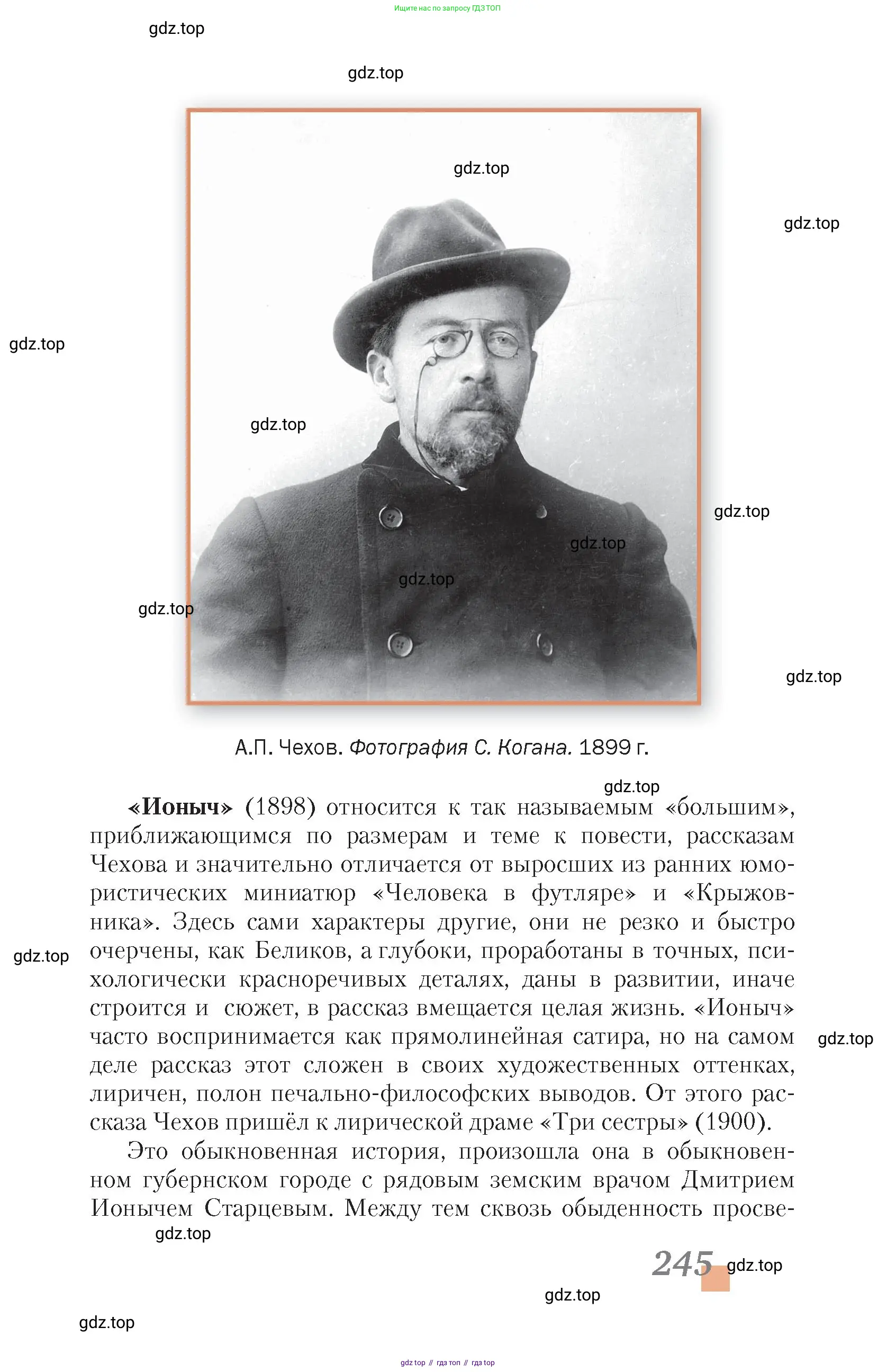 Литература, 10 класс Учебник, авторы: Зинин Сергей Александрович, Сахаров Всеволод Иванович, издательство Русское слово, Москва, 2019, красного цвета, Часть 2, страница 245