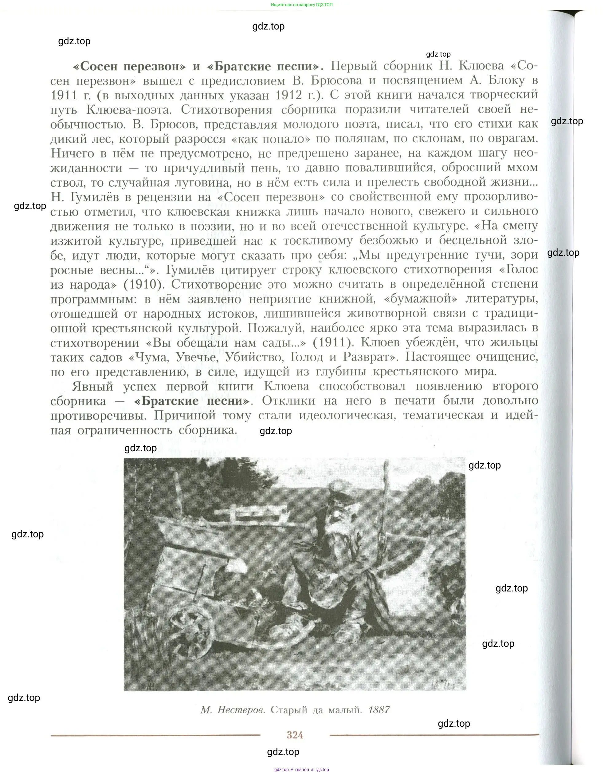 Литература, 11 класс Учебник, авторы: Коровин Валентин Иванович, Вершинина Наталья Леонидовна, Гальцова Елена Дмитриевна, Дмитриева Екатерина Евгеньевна, Журавлев Виктор Петрович, Капитанова Людмила Анатольевна, Николаева Евгения Васильевна, Сапожков Сергей Вениаминович, Тихомиров Серней Владимирович, Урманов Александр Васильевич, Целкова Лина Николаевна, Чернышева Елена Геннадьевна, издательство Просвещение, Москва, 2019, зелёного цвета, Часть 1, страница 324