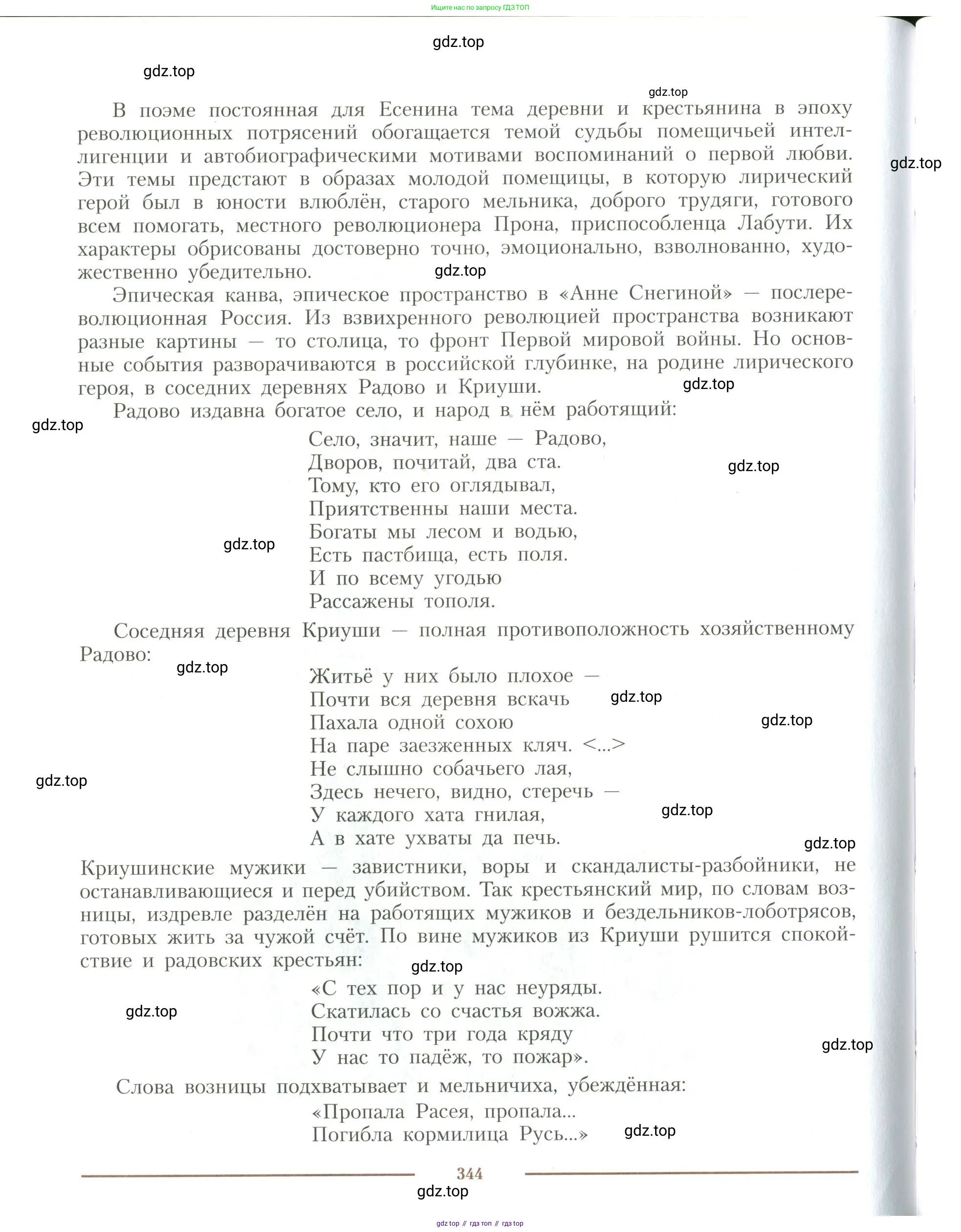 Литература, 11 класс Учебник, авторы: Коровин Валентин Иванович, Вершинина Наталья Леонидовна, Гальцова Елена Дмитриевна, Дмитриева Екатерина Евгеньевна, Журавлев Виктор Петрович, Капитанова Людмила Анатольевна, Николаева Евгения Васильевна, Сапожков Сергей Вениаминович, Тихомиров Серней Владимирович, Урманов Александр Васильевич, Целкова Лина Николаевна, Чернышева Елена Геннадьевна, издательство Просвещение, Москва, 2019, зелёного цвета, Часть 2, страница 344