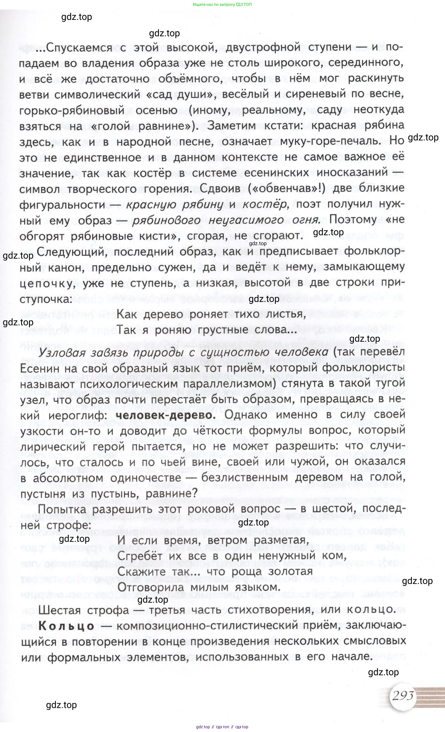 Литература, 11 класс Учебник, авторы: Михайлов Олег Николаевич, Шайтанов Игорь Олегович, Чалмаев Виктор Андреевич, Смирнова Людмила Алексеевна, Турков Андрей Михайлович, Журавлев Виктор Петрович, Марченко Алла Максимовна, Михайлов Александр Алексеевич, Белая Галина Анреевна, Свердлов Михаил Игоревич, издательство Просвещение, Москва, 2019, бирюзового цвета, страница 293
