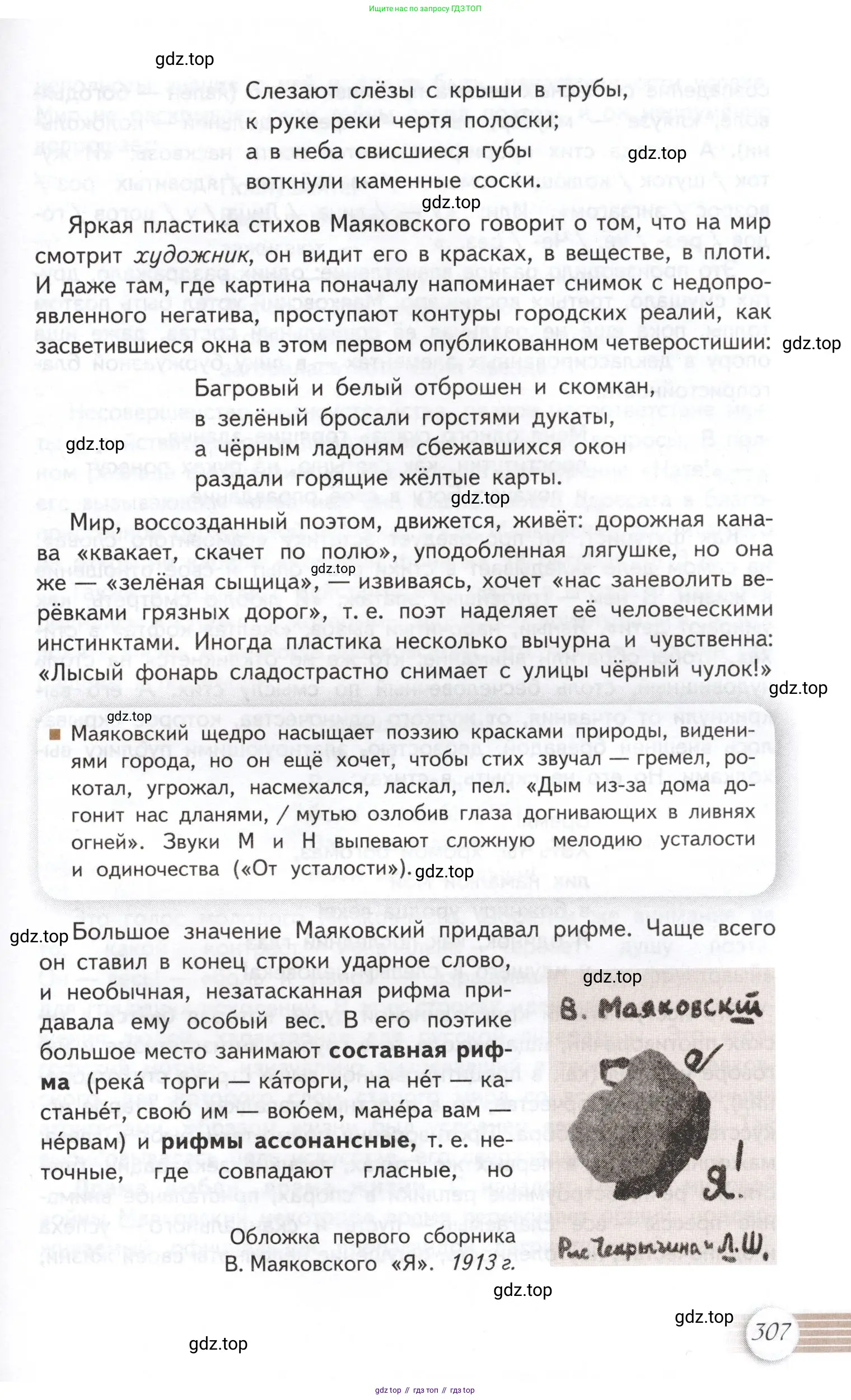 Литература, 11 класс Учебник, авторы: Михайлов Олег Николаевич, Шайтанов Игорь Олегович, Чалмаев Виктор Андреевич, Смирнова Людмила Алексеевна, Турков Андрей Михайлович, Журавлев Виктор Петрович, Марченко Алла Максимовна, Михайлов Александр Алексеевич, Белая Галина Анреевна, Свердлов Михаил Игоревич, издательство Просвещение, Москва, 2019, бирюзового цвета, Часть 2, страница 307