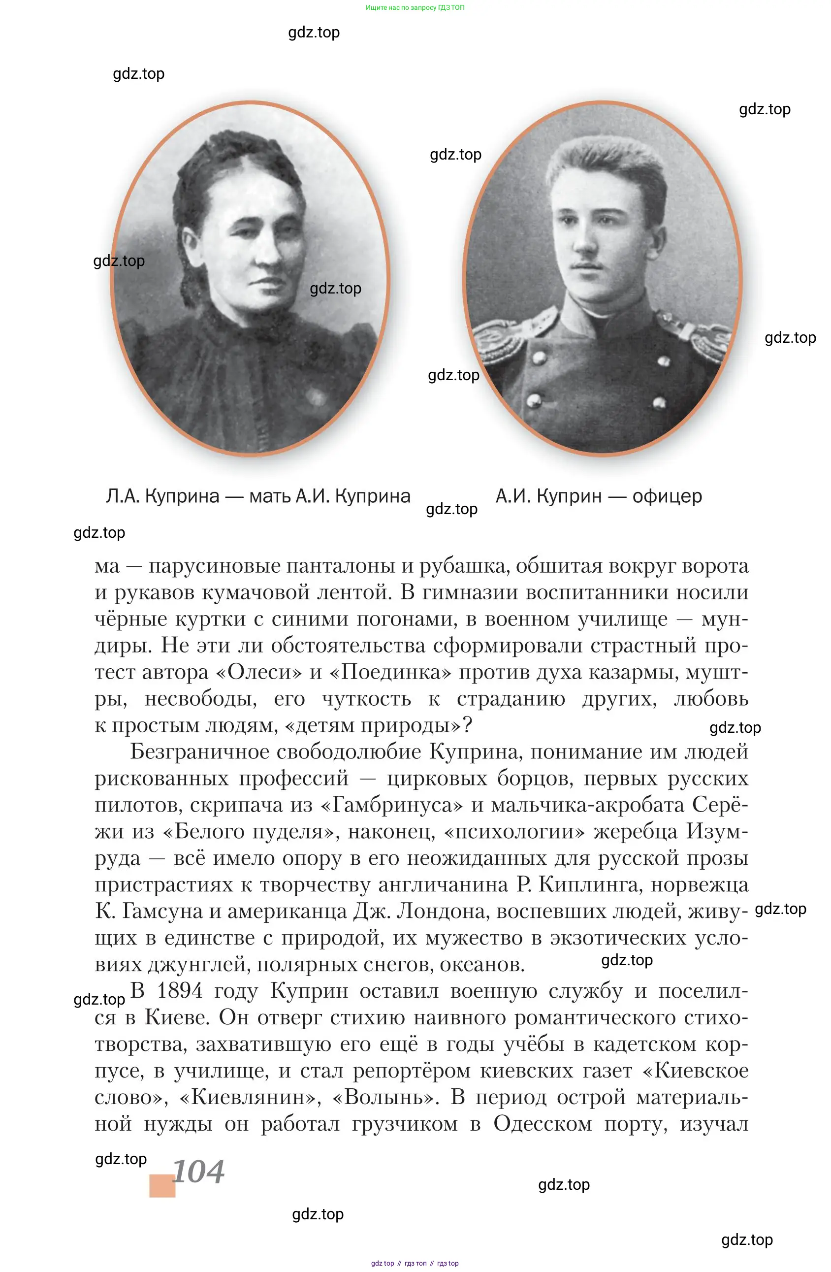 Литература, 11 класс Учебник, авторы: Зинин Сергей Александрович, Чалмаев Виктор Андреевич, издательство Русское слово, Москва, 2019, оранжевого цвета, страница 104