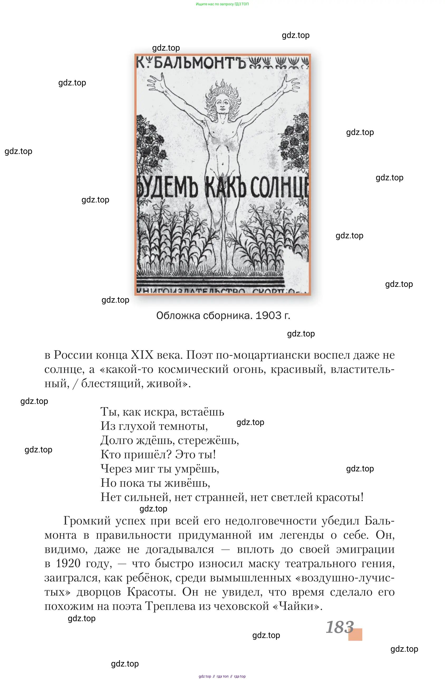 Литература, 11 класс Учебник, авторы: Зинин Сергей Александрович, Чалмаев Виктор Андреевич, издательство Русское слово, Москва, 2019, оранжевого цвета, страница 183