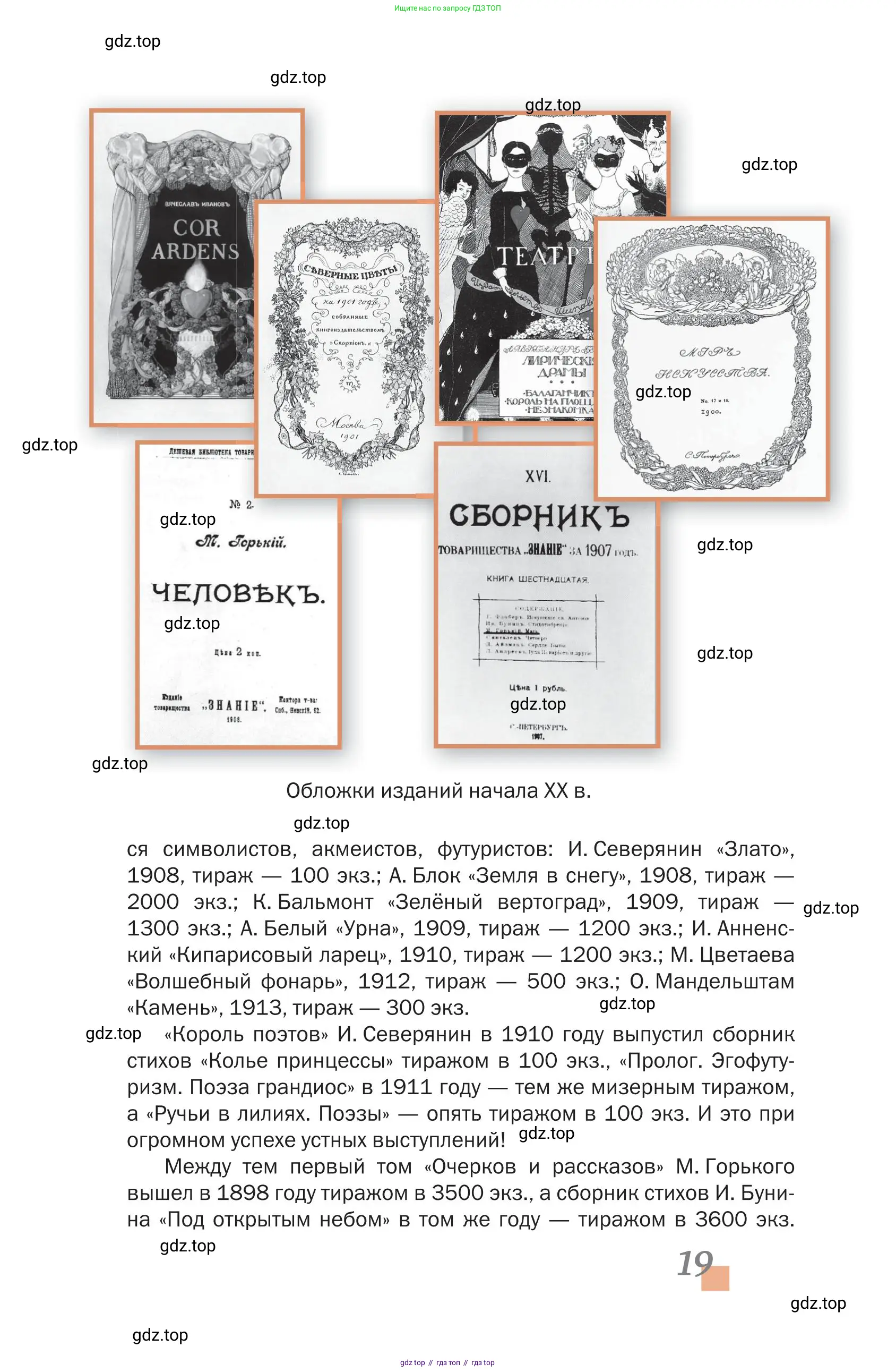 Литература, 11 класс Учебник, авторы: Зинин Сергей Александрович, Чалмаев Виктор Андреевич, издательство Русское слово, Москва, 2019, оранжевого цвета, страница 19