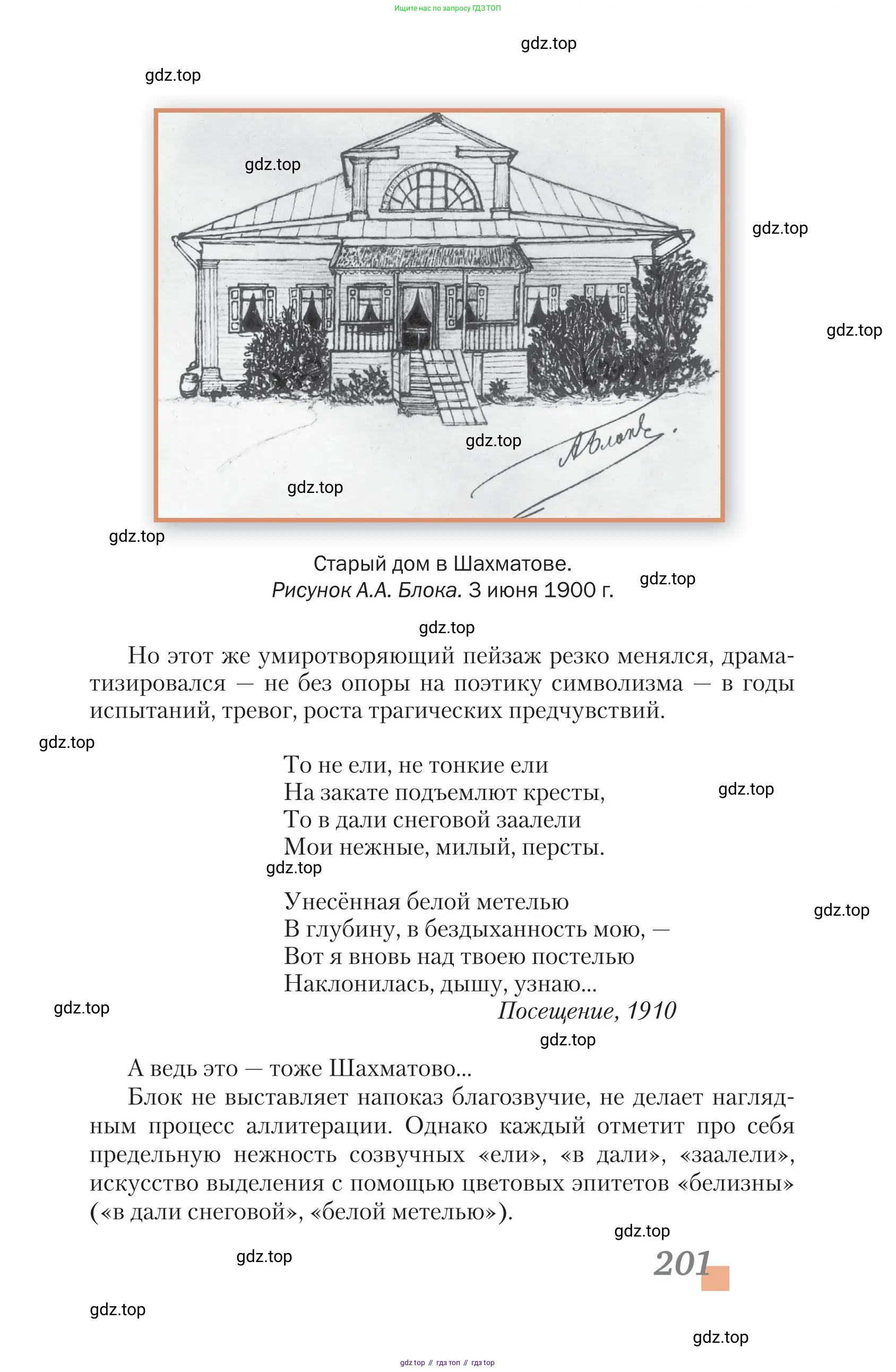 Литература, 11 класс Учебник, авторы: Зинин Сергей Александрович, Чалмаев Виктор Андреевич, издательство Русское слово, Москва, 2019, оранжевого цвета, страница 201
