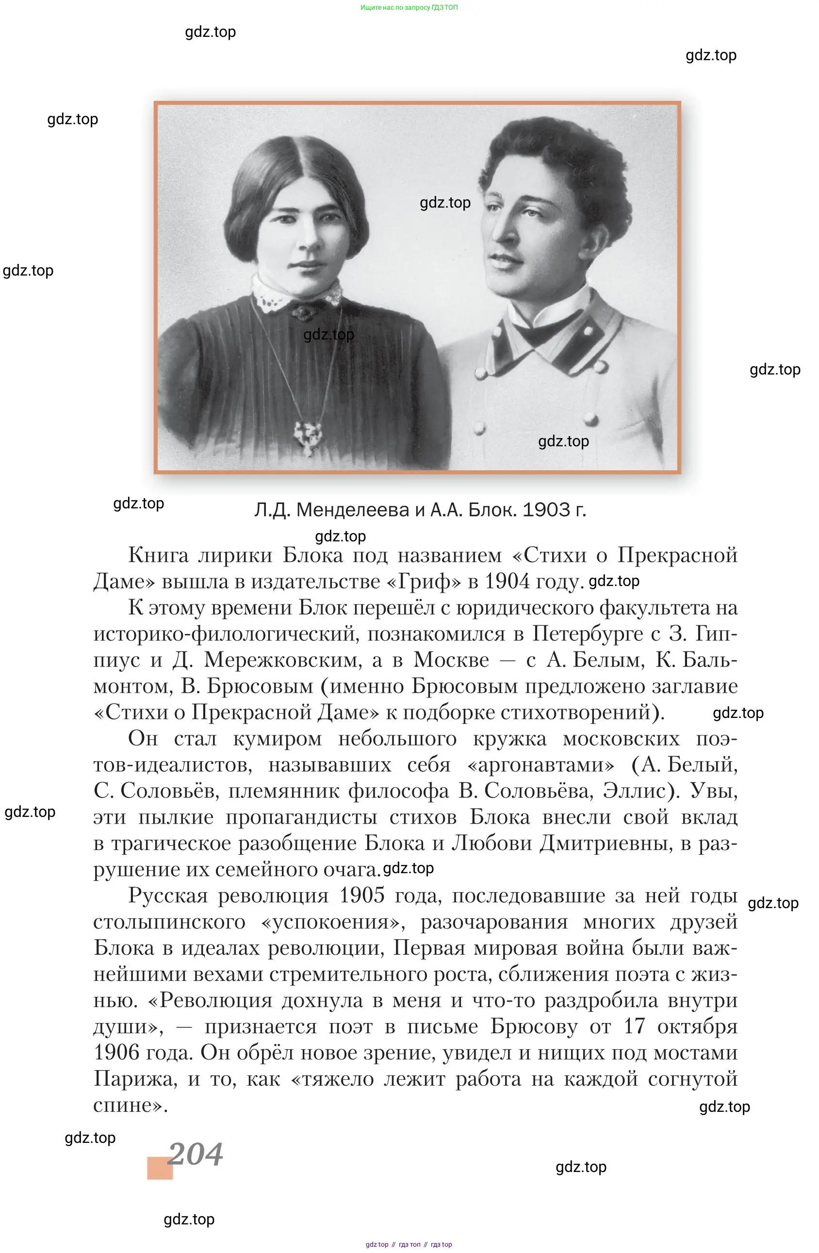 Литература, 11 класс Учебник, авторы: Зинин Сергей Александрович, Чалмаев Виктор Андреевич, издательство Русское слово, Москва, 2019, оранжевого цвета, страница 204