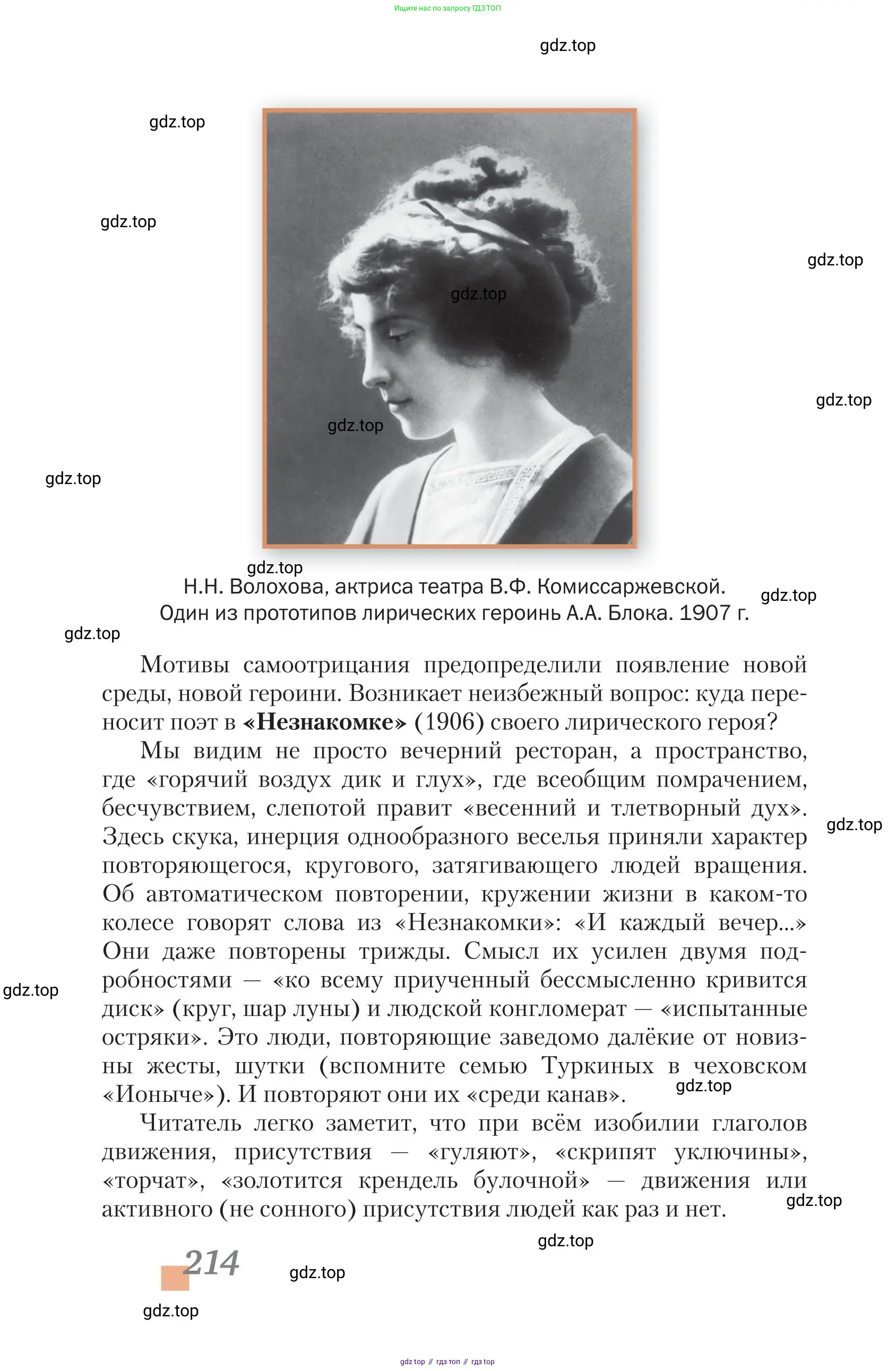 Литература, 11 класс Учебник, авторы: Зинин Сергей Александрович, Чалмаев Виктор Андреевич, издательство Русское слово, Москва, 2019, оранжевого цвета, страница 214