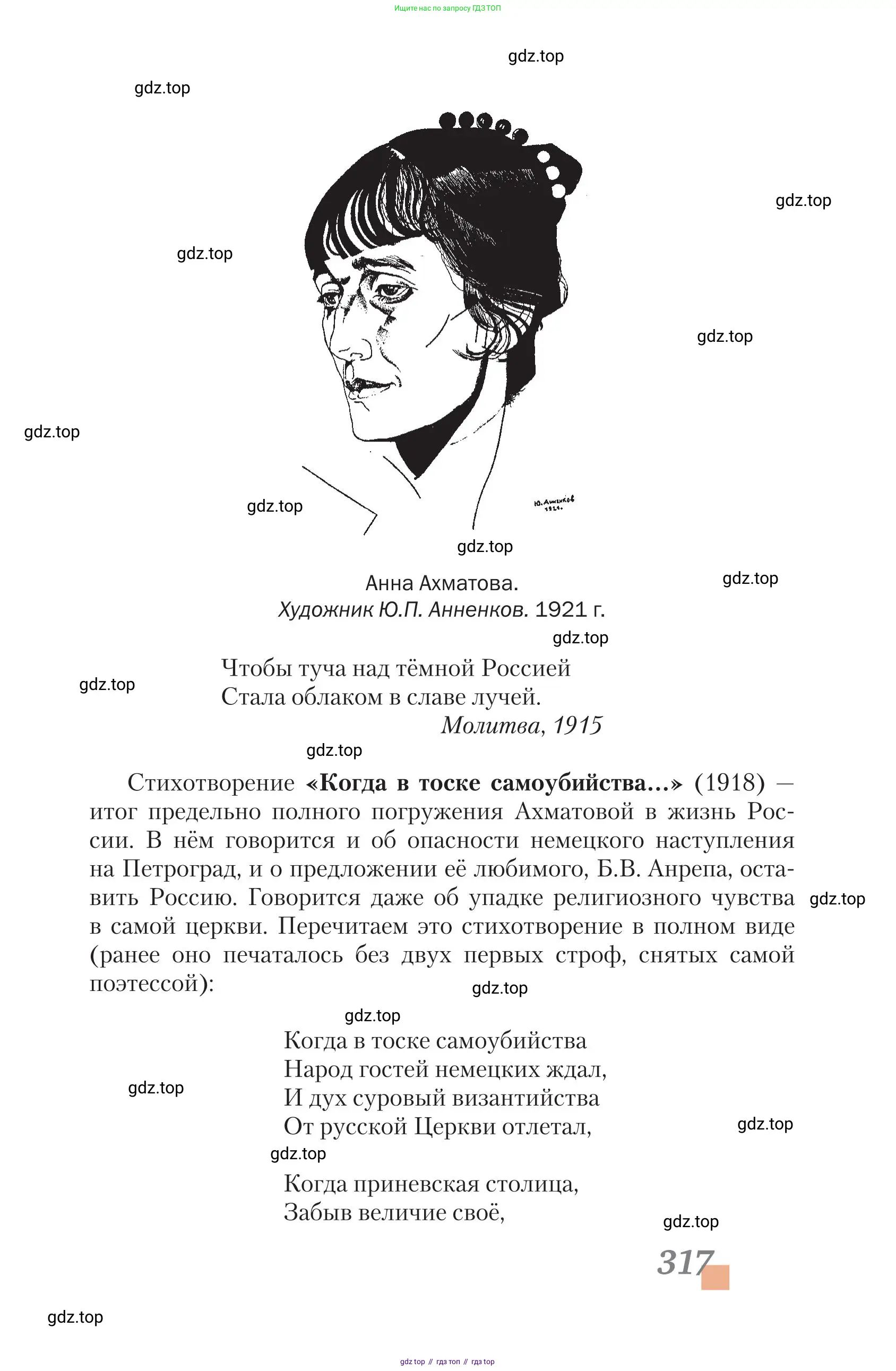 Литература, 11 класс Учебник, авторы: Зинин Сергей Александрович, Чалмаев Виктор Андреевич, издательство Русское слово, Москва, 2019, оранжевого цвета, страница 317