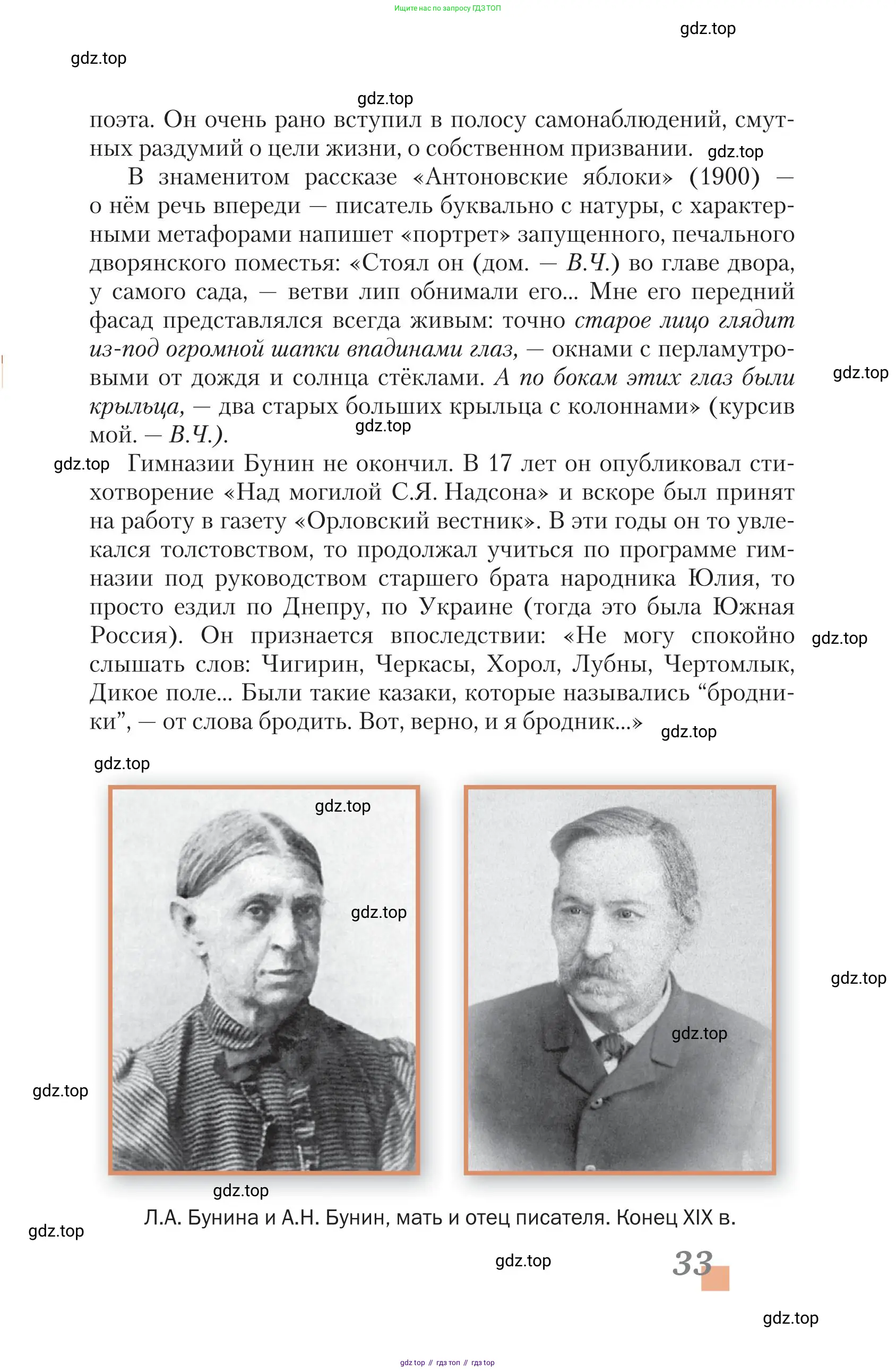 Литература, 11 класс Учебник, авторы: Зинин Сергей Александрович, Чалмаев Виктор Андреевич, издательство Русское слово, Москва, 2019, оранжевого цвета, страница 33