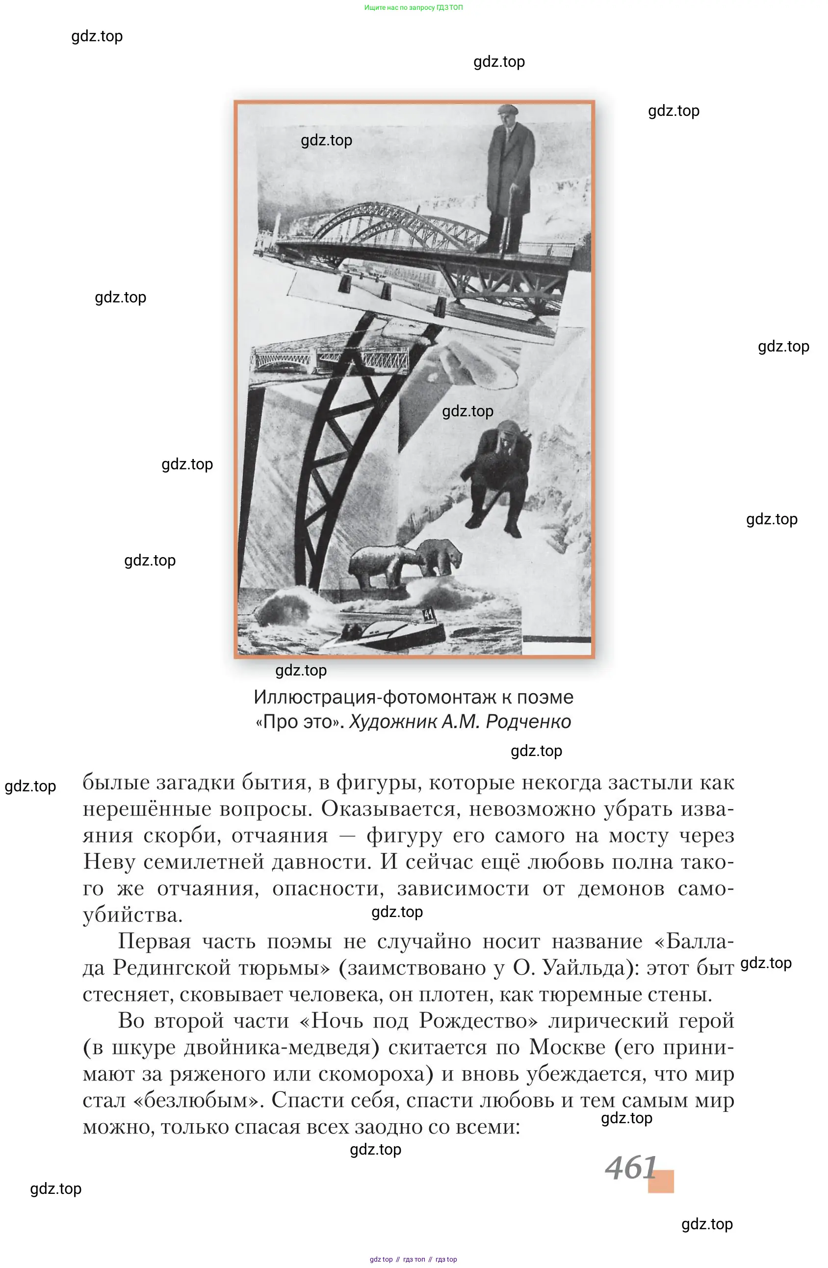Литература, 11 класс Учебник, авторы: Зинин Сергей Александрович, Чалмаев Виктор Андреевич, издательство Русское слово, Москва, 2019, оранжевого цвета, страница 461