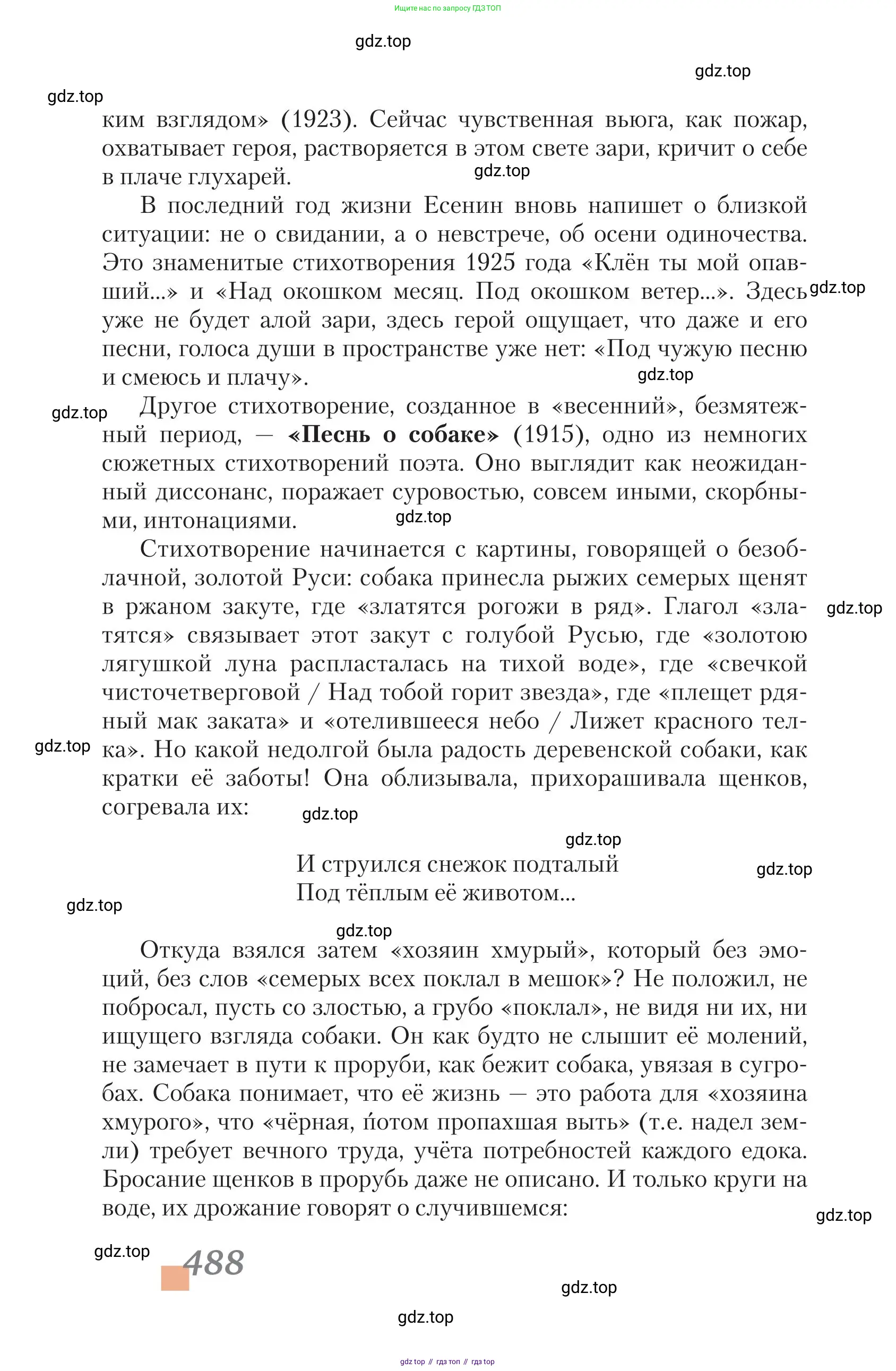 Литература, 11 класс Учебник, авторы: Зинин Сергей Александрович, Чалмаев Виктор Андреевич, издательство Русское слово, Москва, 2019, оранжевого цвета, Часть 2, страница 488