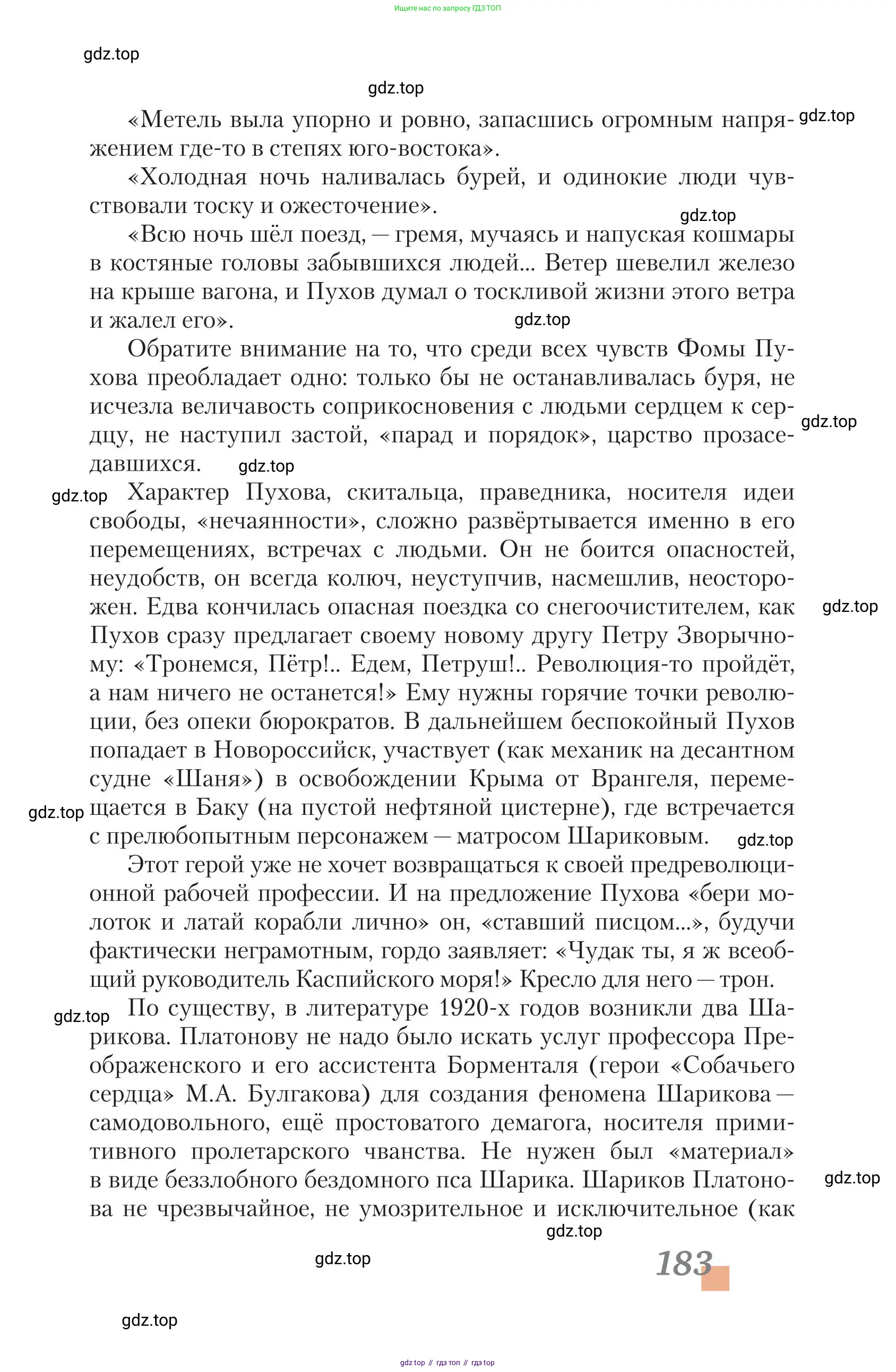 Литература, 11 класс Учебник, авторы: Зинин Сергей Александрович, Чалмаев Виктор Андреевич, издательство Русское слово, Москва, 2019, оранжевого цвета, страница 183