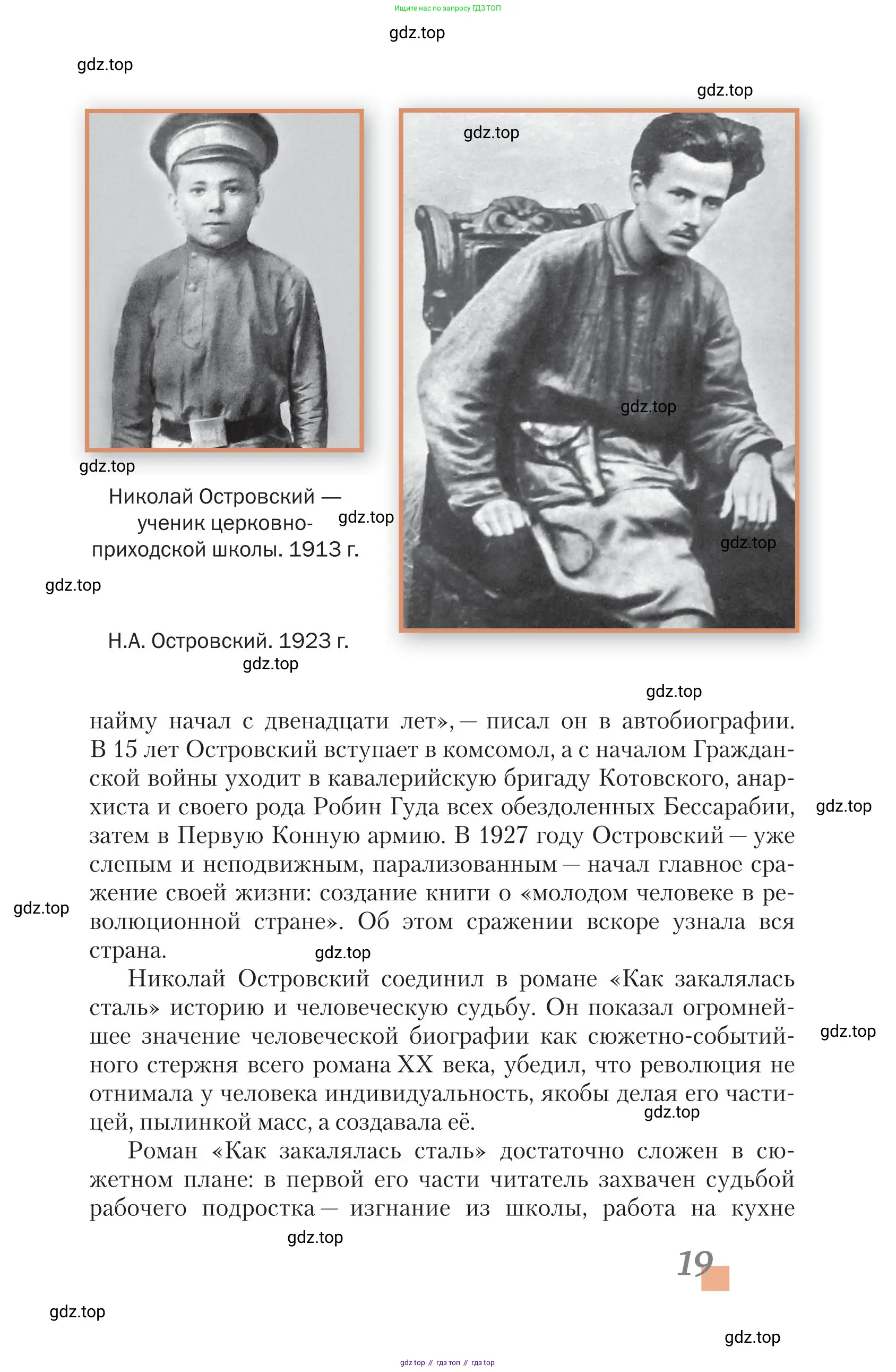 Литература, 11 класс Учебник, авторы: Зинин Сергей Александрович, Чалмаев Виктор Андреевич, издательство Русское слово, Москва, 2019, оранжевого цвета, страница 19