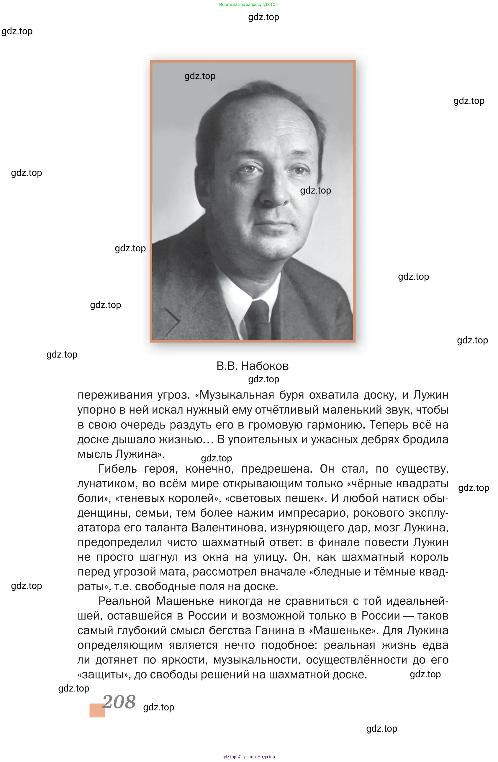 Литература, 11 класс Учебник, авторы: Зинин Сергей Александрович, Чалмаев Виктор Андреевич, издательство Русское слово, Москва, 2019, оранжевого цвета, страница 208