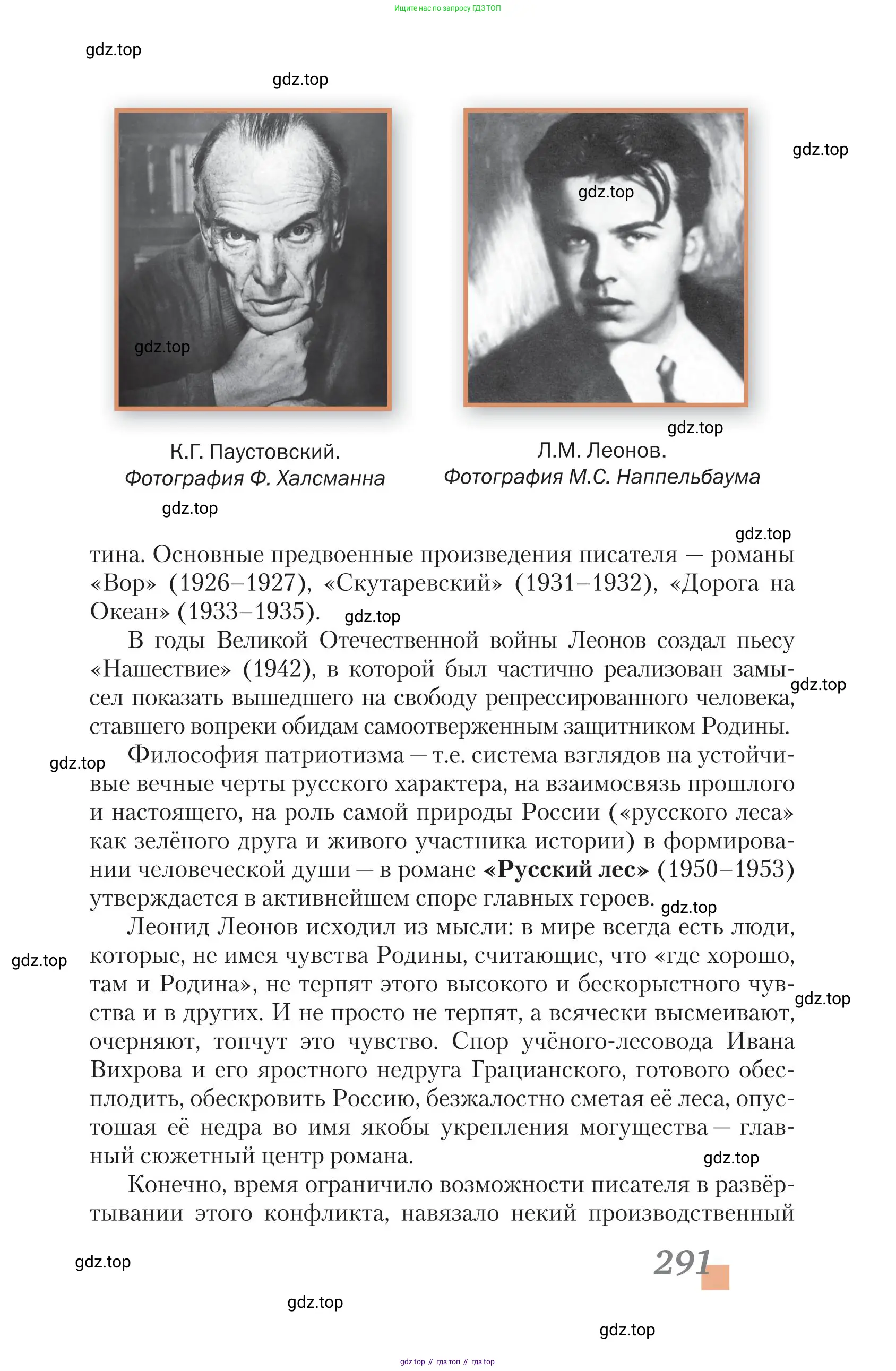Литература, 11 класс Учебник, авторы: Зинин Сергей Александрович, Чалмаев Виктор Андреевич, издательство Русское слово, Москва, 2019, оранжевого цвета, страница 291