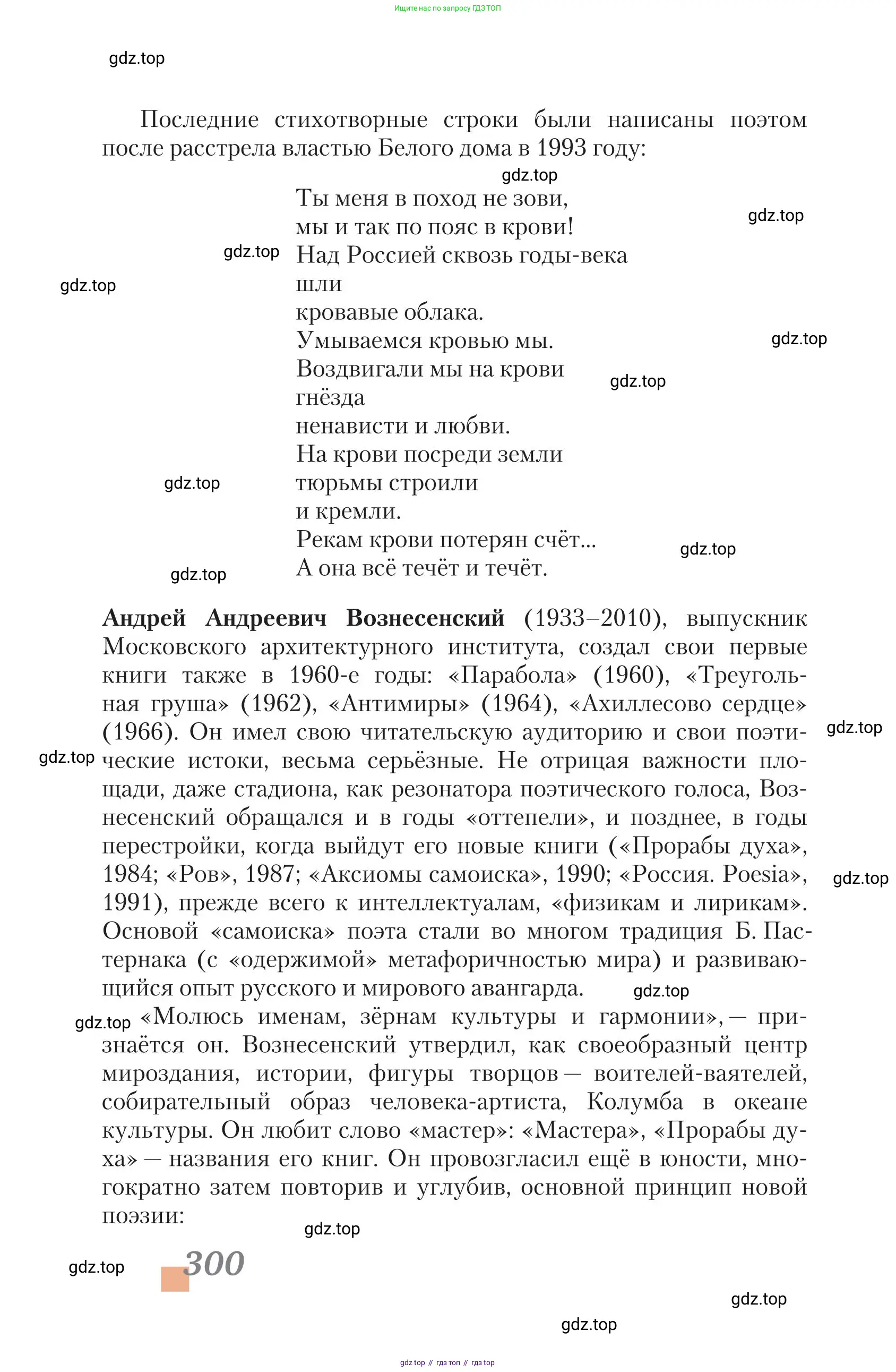 Литература, 11 класс Учебник, авторы: Зинин Сергей Александрович, Чалмаев Виктор Андреевич, издательство Русское слово, Москва, 2019, оранжевого цвета, Часть 2, страница 300
