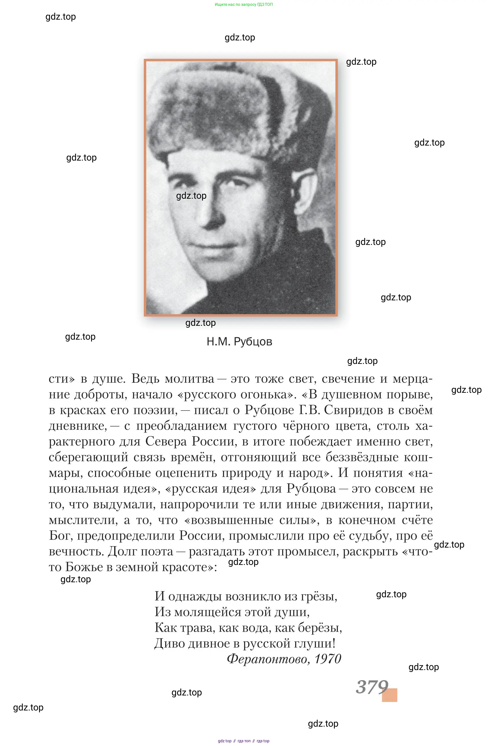 Литература, 11 класс Учебник, авторы: Зинин Сергей Александрович, Чалмаев Виктор Андреевич, издательство Русское слово, Москва, 2019, оранжевого цвета, страница 379