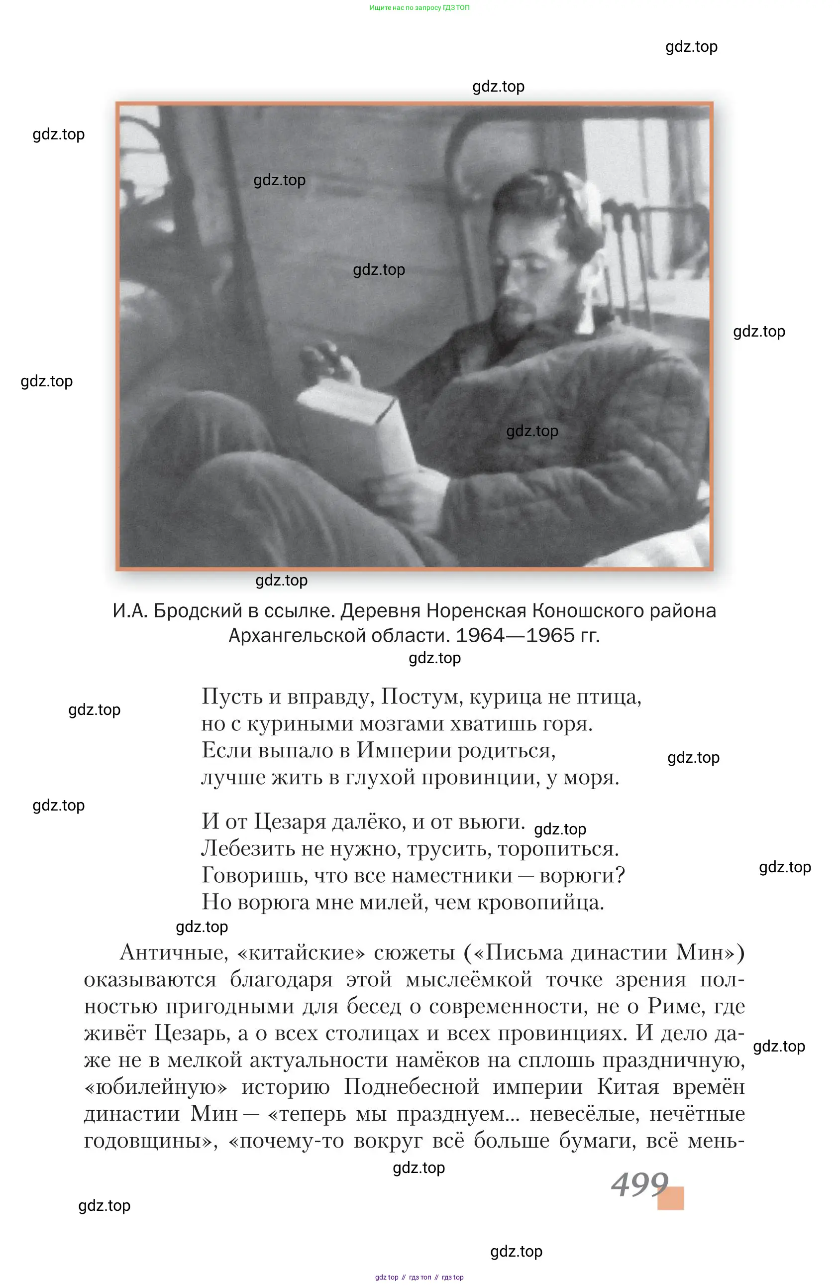Литература, 11 класс Учебник, авторы: Зинин Сергей Александрович, Чалмаев Виктор Андреевич, издательство Русское слово, Москва, 2019, оранжевого цвета, страница 499