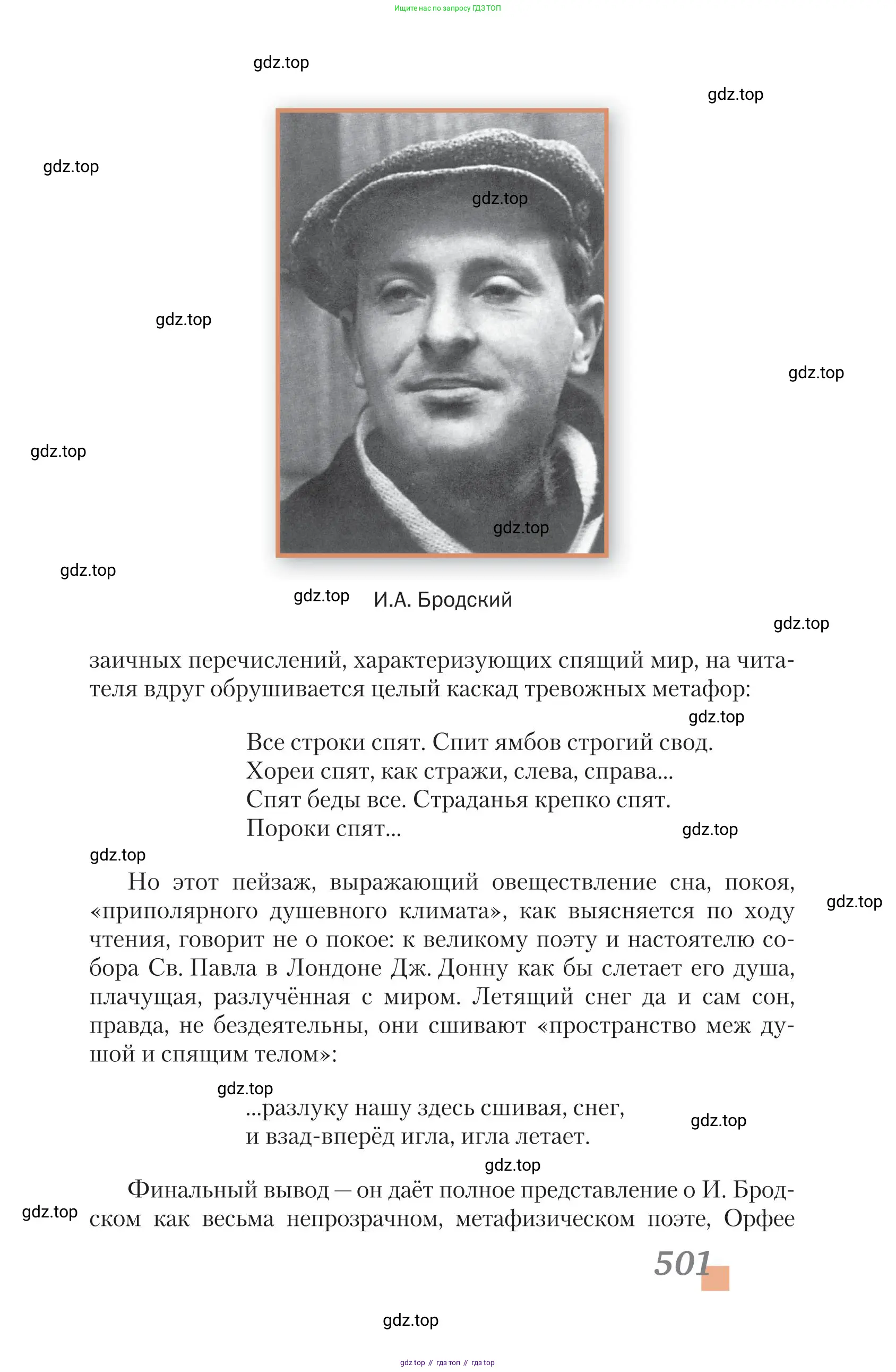 Литература, 11 класс Учебник, авторы: Зинин Сергей Александрович, Чалмаев Виктор Андреевич, издательство Русское слово, Москва, 2019, оранжевого цвета, страница 501