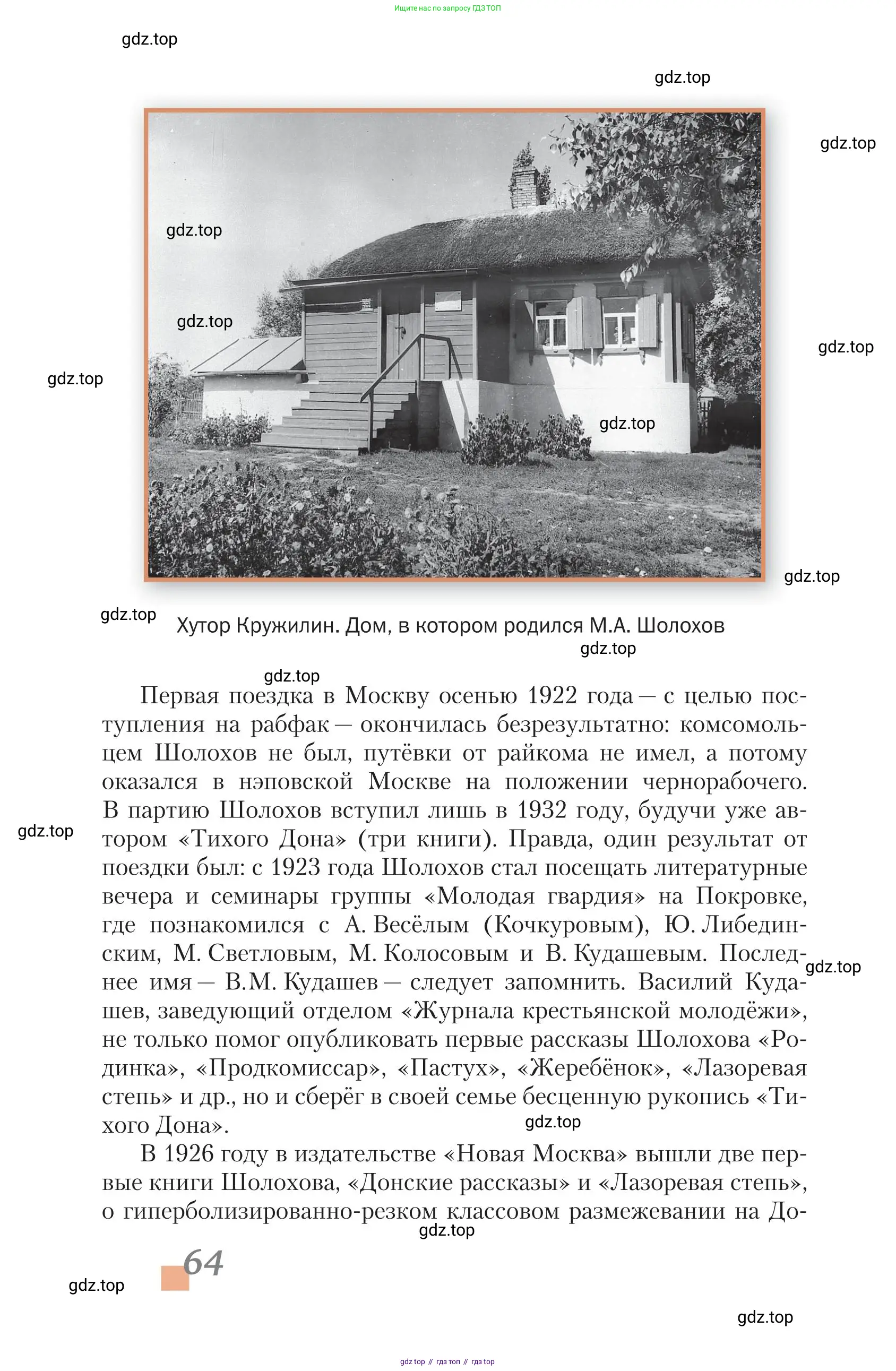 Литература, 11 класс Учебник, авторы: Зинин Сергей Александрович, Чалмаев Виктор Андреевич, издательство Русское слово, Москва, 2019, оранжевого цвета, Часть 1, страница 64