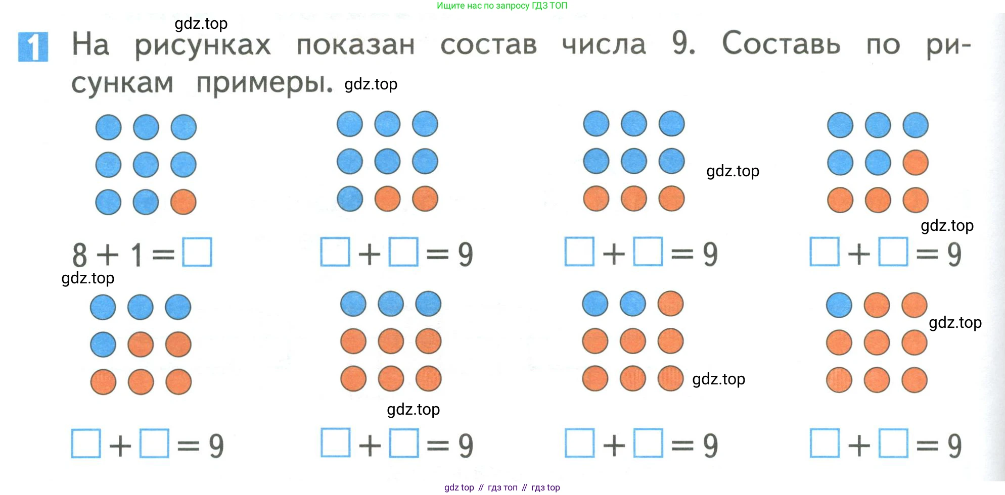 Математика, 1 класс Учебник, авторы: Дорофеев Георгий Владимирович, Миракова Татьяна Николаевна, Бука Татьяна Борисовна, издательство Просвещение, Москва, 2019 - 2022, белого цвета, Часть 1, страница 92, номер 1, Условие 2019-2022