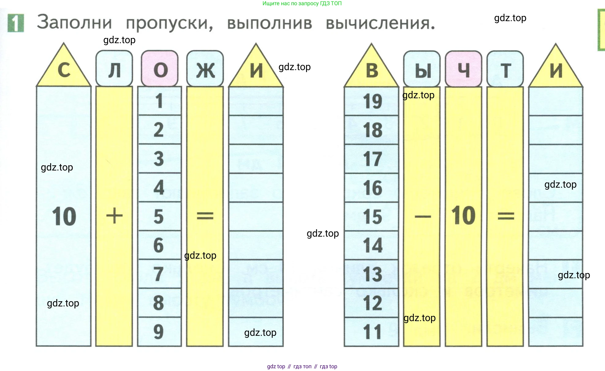 Математика, 1 класс Учебник, авторы: Дорофеев Георгий Владимирович, Миракова Татьяна Николаевна, Бука Татьяна Борисовна, издательство Просвещение, Москва, 2019 - 2022, белого цвета, Часть 2, страница 59, номер 1, Условие 2019-2022