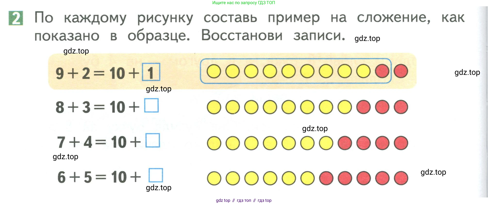 Математика, 1 класс Учебник, авторы: Дорофеев Георгий Владимирович, Миракова Татьяна Николаевна, Бука Татьяна Борисовна, издательство Просвещение, Москва, 2019 - 2022, белого цвета, Часть 2, страница 72, номер 2, Условие 2019-2022