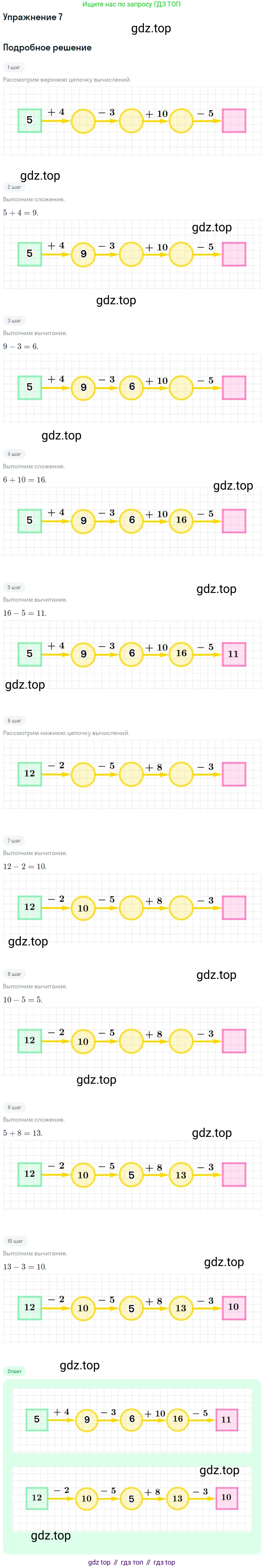 Математика, 1 класс Учебник, авторы: Дорофеев Георгий Владимирович, Миракова Татьяна Николаевна, Бука Татьяна Борисовна, издательство Просвещение, Москва, 2019 - 2022, белого цвета, Часть 2, страница 82, номер 7, Решение