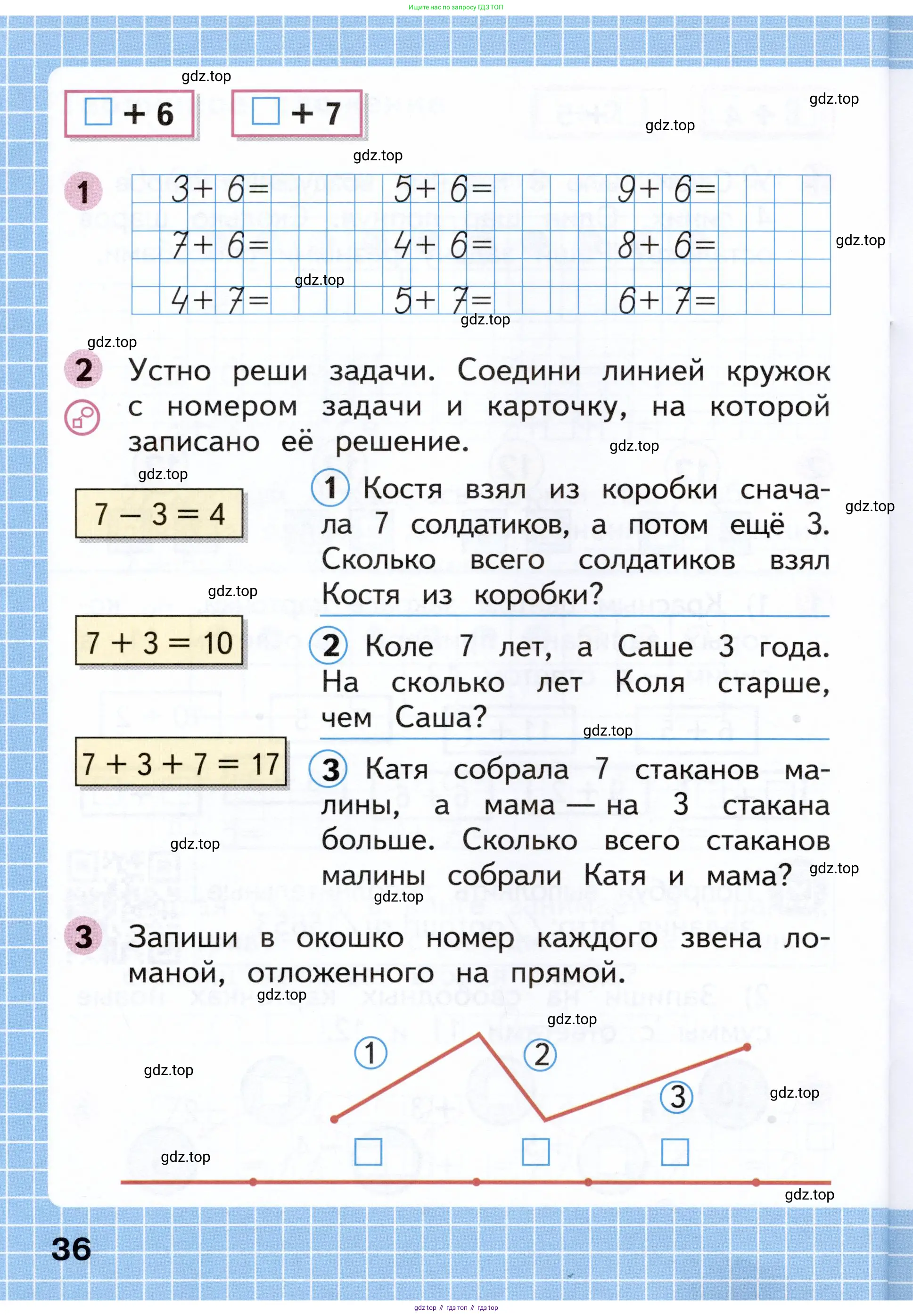Математика, 1 класс рабочая тетрадь, авторы: Моро Мария Игнатьевна, Волкова Светлана Ивановна, издательство Просвещение, Москва, 2023, белого цвета, Часть 1, страница 36