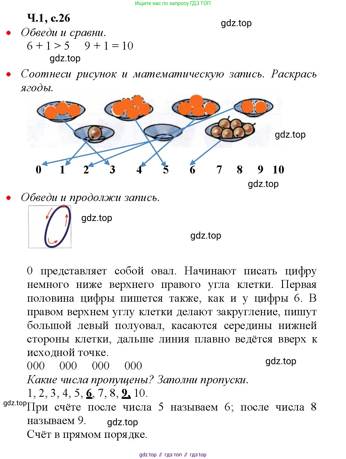 Математика, 1 класс рабочая тетрадь, авторы: Моро Мария Игнатьевна, Волкова Светлана Ивановна, издательство Просвещение, Москва, 2023, белого цвета, Часть 1, страница 26, Решение