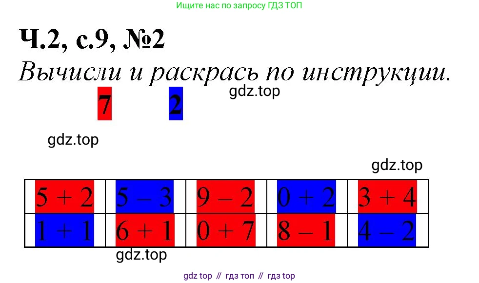 Математика, 1 класс рабочая тетрадь, авторы: Моро Мария Игнатьевна, Волкова Светлана Ивановна, издательство Просвещение, Москва, 2023, белого цвета, Часть 2, страница 9, номер 2, Решение
