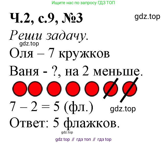 Математика, 1 класс рабочая тетрадь, авторы: Моро Мария Игнатьевна, Волкова Светлана Ивановна, издательство Просвещение, Москва, 2023, белого цвета, Часть 2, страница 9, номер 3, Решение