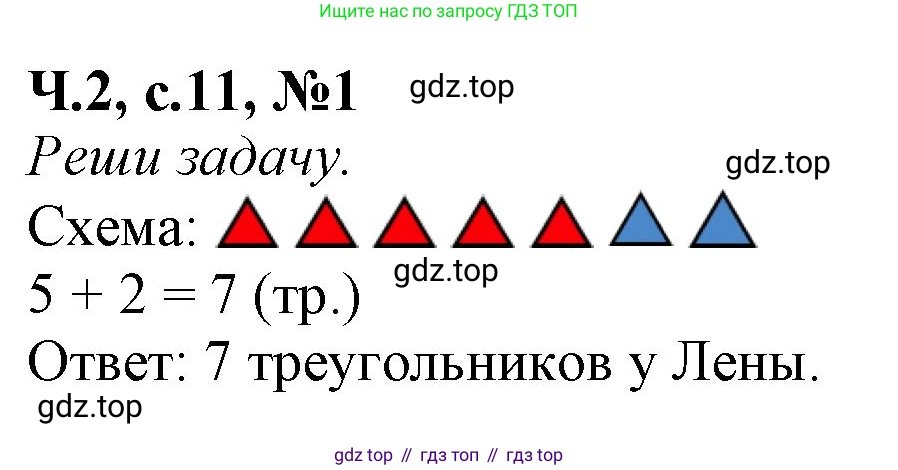 Математика, 1 класс рабочая тетрадь, авторы: Моро Мария Игнатьевна, Волкова Светлана Ивановна, издательство Просвещение, Москва, 2023, белого цвета, Часть 2, страница 11, номер 1, Решение