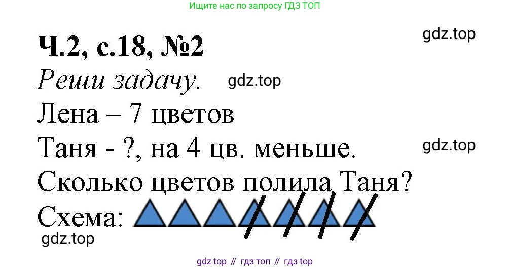Математика, 1 класс рабочая тетрадь, авторы: Моро Мария Игнатьевна, Волкова Светлана Ивановна, издательство Просвещение, Москва, 2023, белого цвета, Часть 2, страница 18, номер 2, Решение