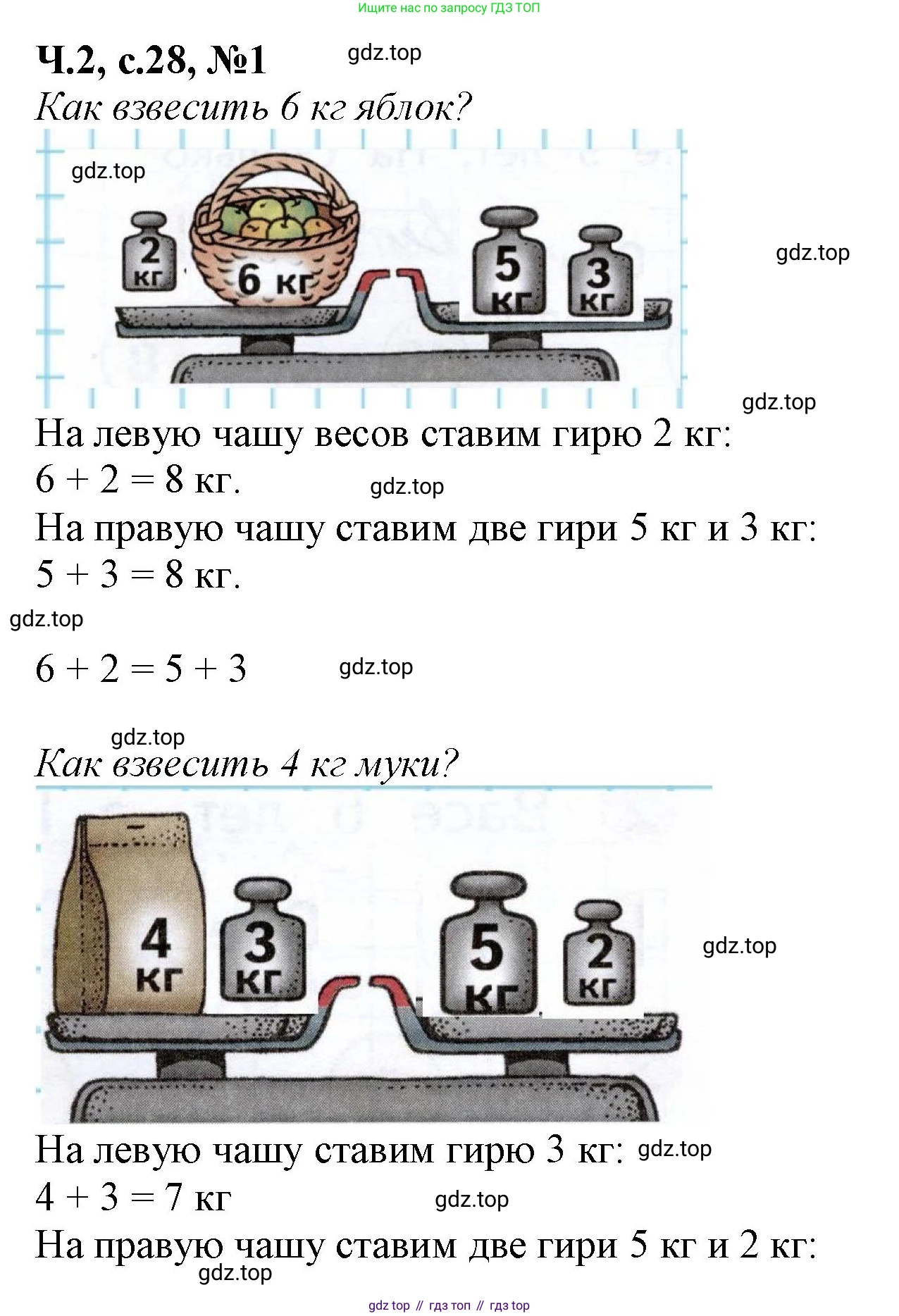 Математика, 1 класс рабочая тетрадь, авторы: Моро Мария Игнатьевна, Волкова Светлана Ивановна, издательство Просвещение, Москва, 2023, белого цвета, Часть 2, страница 28, номер 1, Решение