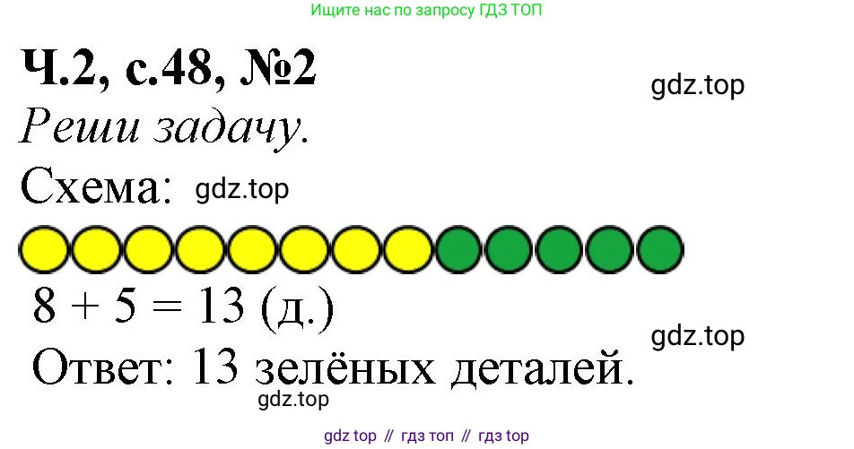 Математика, 1 класс рабочая тетрадь, авторы: Моро Мария Игнатьевна, Волкова Светлана Ивановна, издательство Просвещение, Москва, 2023, белого цвета, Часть 2, страница 48, номер 2, Решение