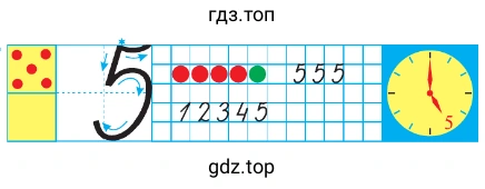 Часы, цифра 5