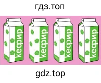 На рисунке изображены 4 пакета кефира