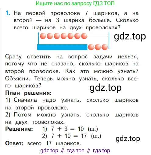 ГДЗ Математика, 1 класс Учебник, авторы: Моро Мария Игнатьевна, Волкова Светлана Ивановна, Степанова Светлана Вячеславовна, издательство Просвещение, Москва, 2023, белого цвета, Часть 2, страница 62, номер 1, Условие