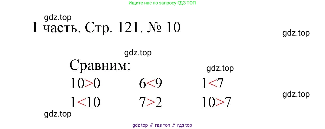 ГДЗ Математика, 1 класс Учебник, авторы: Моро Мария Игнатьевна, Волкова Светлана Ивановна, Степанова Светлана Вячеславовна, издательство Просвещение, Москва, 2023, белого цвета, Часть 1, страница 121, номер 10, Решение