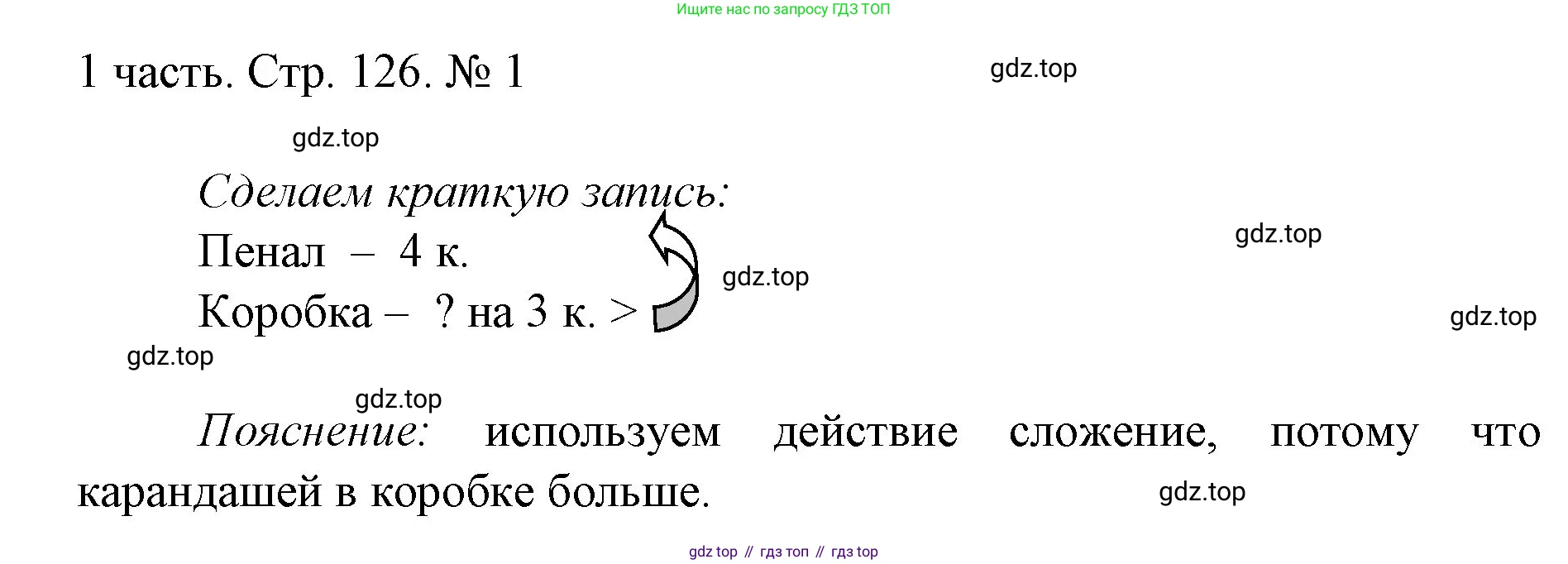 ГДЗ Математика, 1 класс Учебник, авторы: Моро Мария Игнатьевна, Волкова Светлана Ивановна, Степанова Светлана Вячеславовна, издательство Просвещение, Москва, 2023, белого цвета, Часть 1, страница 126, номер 1, Решение