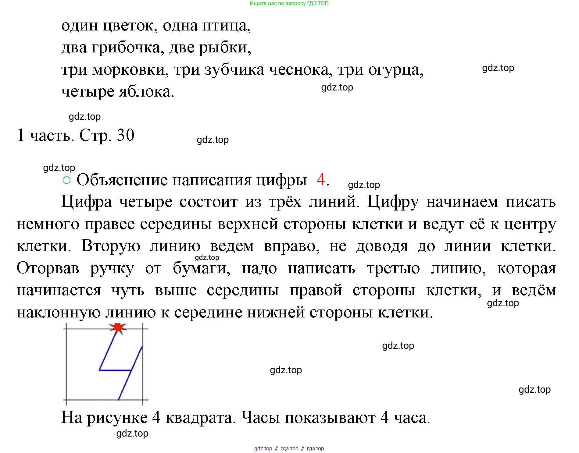 ГДЗ Математика, 1 класс Учебник, авторы: Моро Мария Игнатьевна, Волкова Светлана Ивановна, Степанова Светлана Вячеславовна, издательство Просвещение, Москва, 2023, белого цвета, Часть 1, страница 30, номер 30, Решение (продолжение 2)