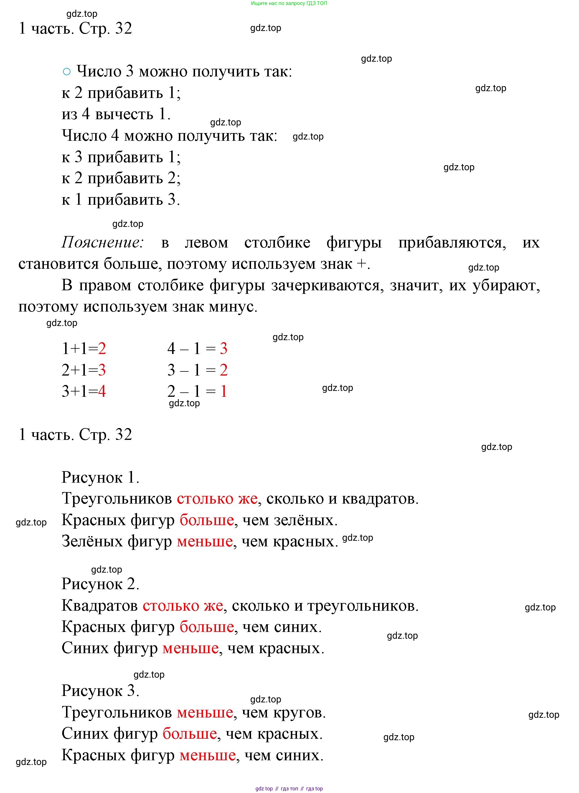 ГДЗ Математика, 1 класс Учебник, авторы: Моро Мария Игнатьевна, Волкова Светлана Ивановна, Степанова Светлана Вячеславовна, издательство Просвещение, Москва, 2023, белого цвета, Часть 1, страница 32, номер 32, Решение (продолжение 2)