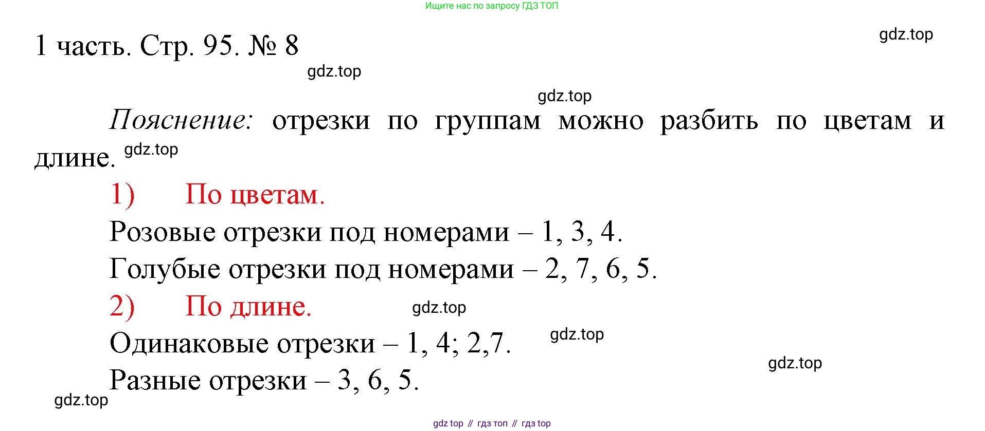 ГДЗ Математика, 1 класс Учебник, авторы: Моро Мария Игнатьевна, Волкова Светлана Ивановна, Степанова Светлана Вячеславовна, издательство Просвещение, Москва, 2023, белого цвета, Часть 1, страница 95, номер 8, Решение