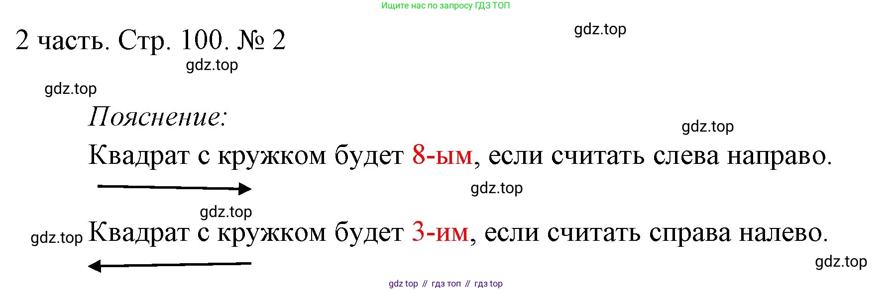 ГДЗ Математика, 1 класс Учебник, авторы: Моро Мария Игнатьевна, Волкова Светлана Ивановна, Степанова Светлана Вячеславовна, издательство Просвещение, Москва, 2023, белого цвета, Часть 2, страница 100, номер 2, Решение