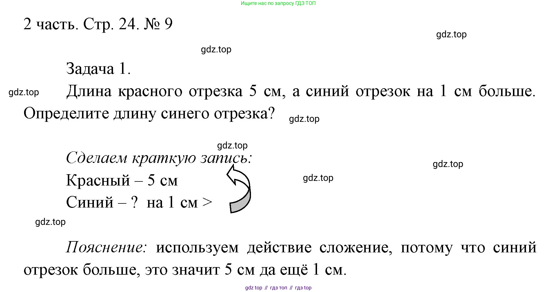 ГДЗ Математика, 1 класс Учебник, авторы: Моро Мария Игнатьевна, Волкова Светлана Ивановна, Степанова Светлана Вячеславовна, издательство Просвещение, Москва, 2023, белого цвета, Часть 2, страница 24, номер 9, Решение
