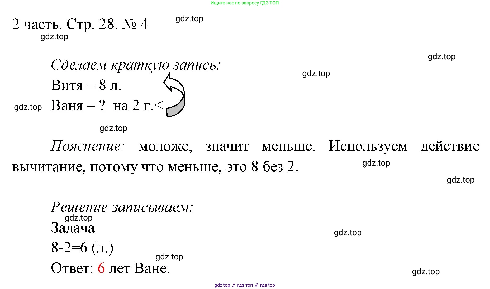 ГДЗ Математика, 1 класс Учебник, авторы: Моро Мария Игнатьевна, Волкова Светлана Ивановна, Степанова Светлана Вячеславовна, издательство Просвещение, Москва, 2023, белого цвета, Часть 2, страница 28, номер 4, Решение