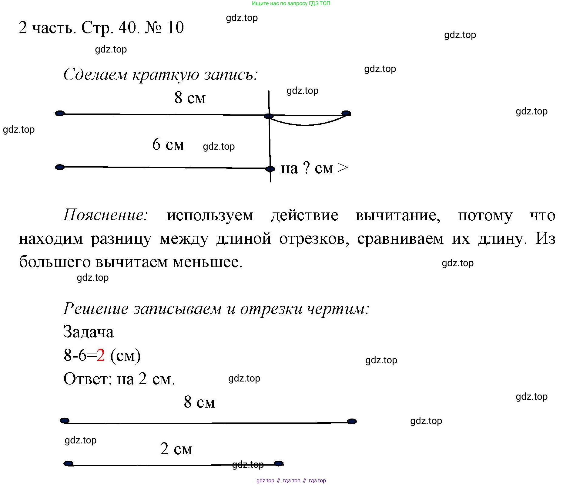 ГДЗ Математика, 1 класс Учебник, авторы: Моро Мария Игнатьевна, Волкова Светлана Ивановна, Степанова Светлана Вячеславовна, издательство Просвещение, Москва, 2023, белого цвета, Часть 2, страница 40, номер 10, Решение