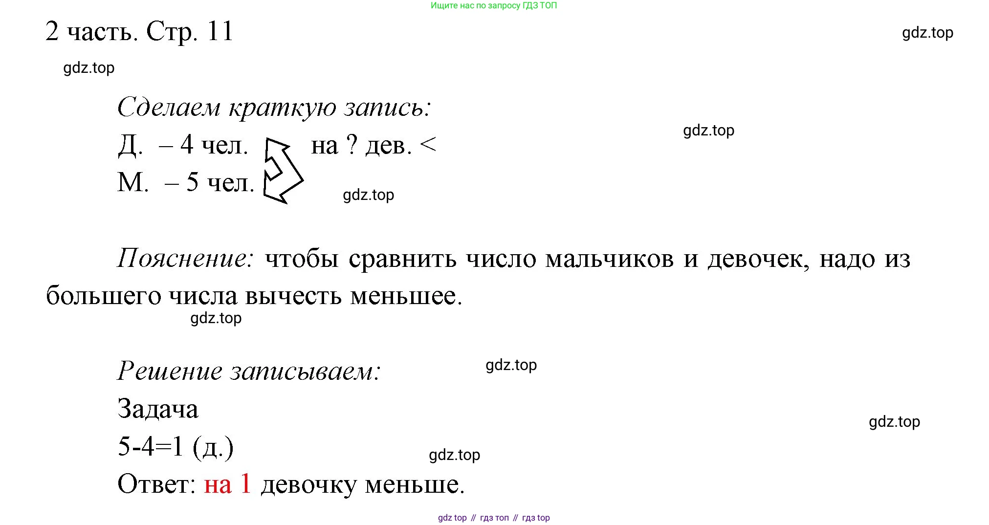ГДЗ Математика, 1 класс Учебник, авторы: Моро Мария Игнатьевна, Волкова Светлана Ивановна, Степанова Светлана Вячеславовна, издательство Просвещение, Москва, 2023, белого цвета, Часть 2, страница 11, Решение