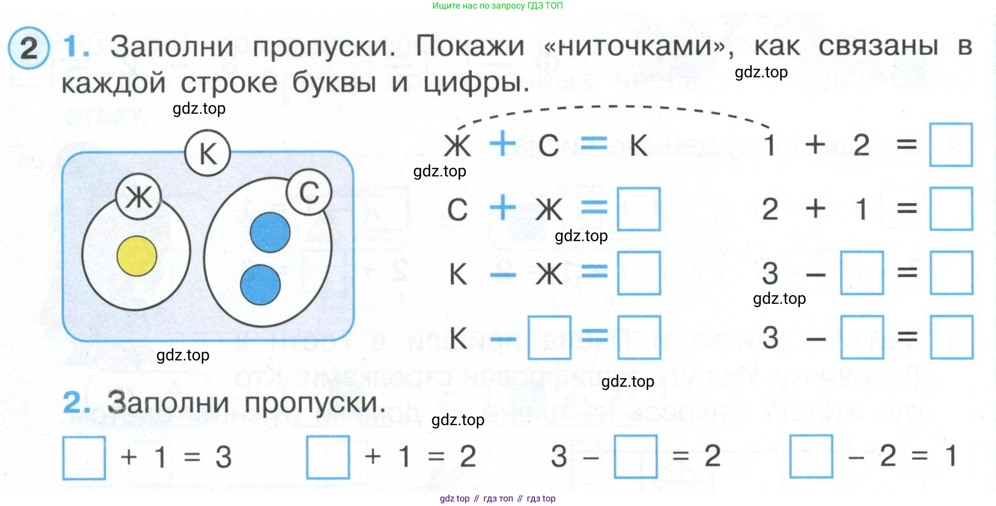 Математика, 1 класс рабочая тетрадь, автор: Петерсон Людмила Георгиевна, издательство Просвещение, Москва, 2020, жёлтого цвета, Часть 1, страница 36, номер 2, Условие 2020-2022